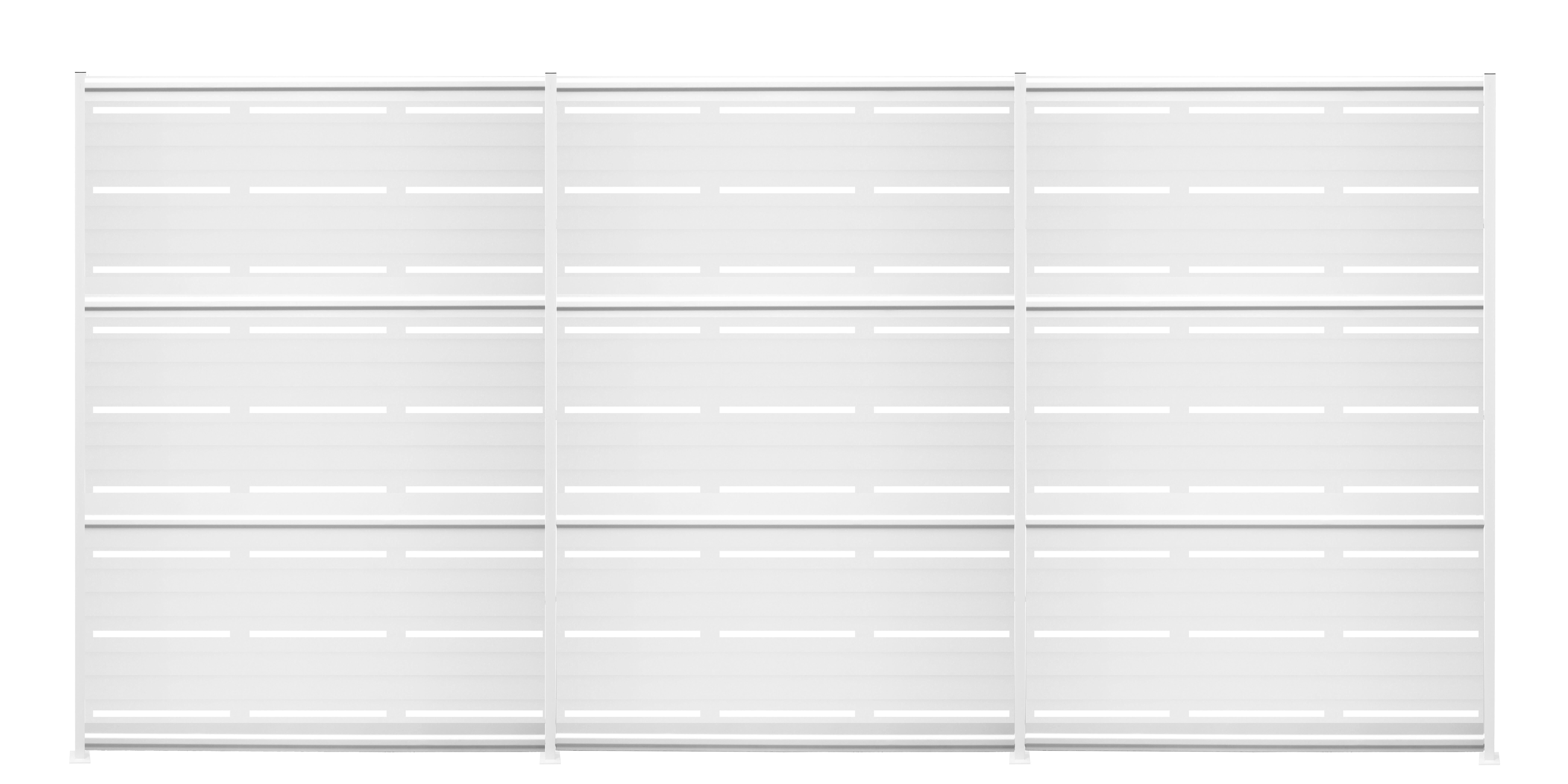 Kit valla de acero galvanizado rayas blanco 606x150x13 cm