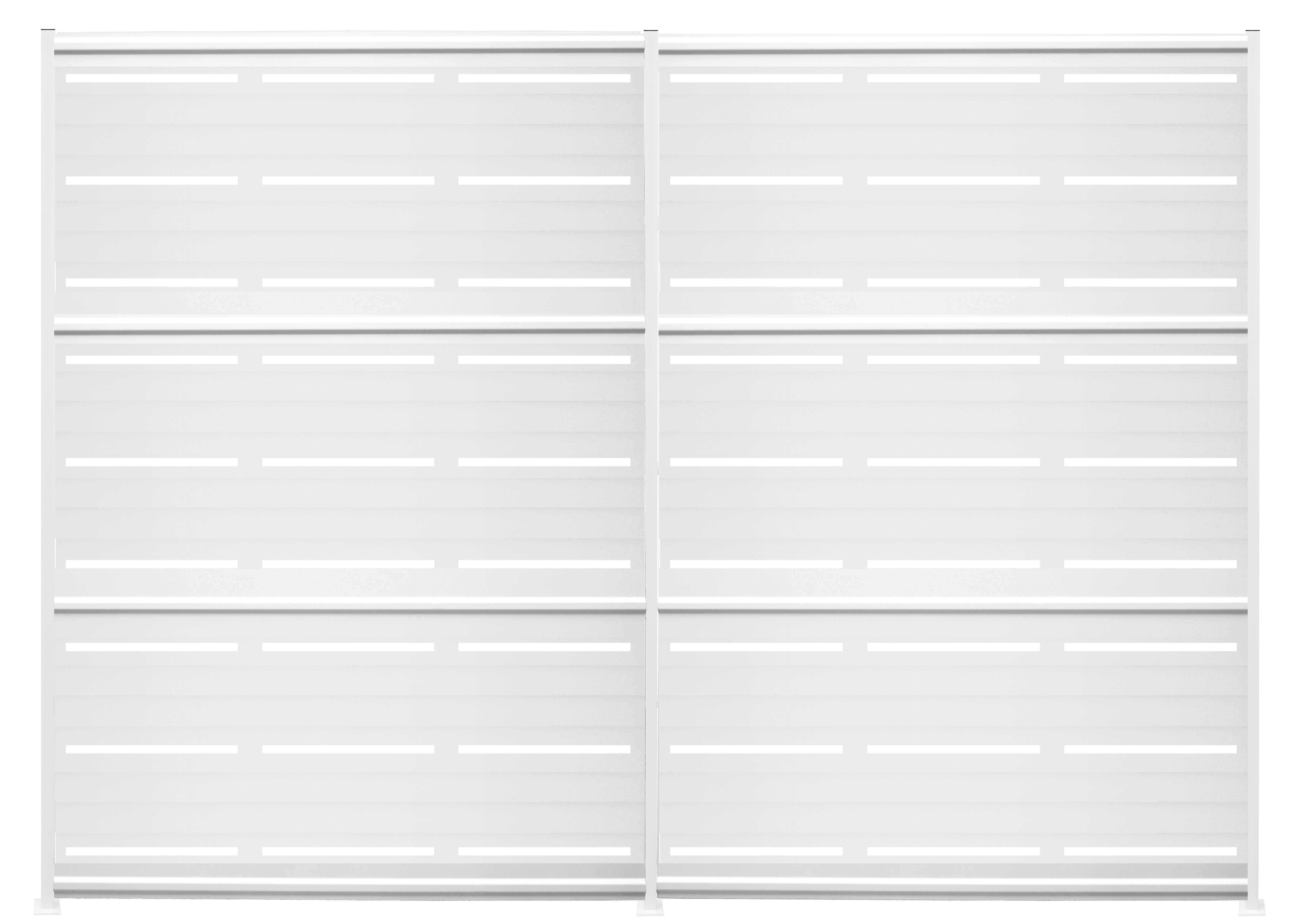 Kit valla de acero galvanizado rayas blanco 306x200x13 cm