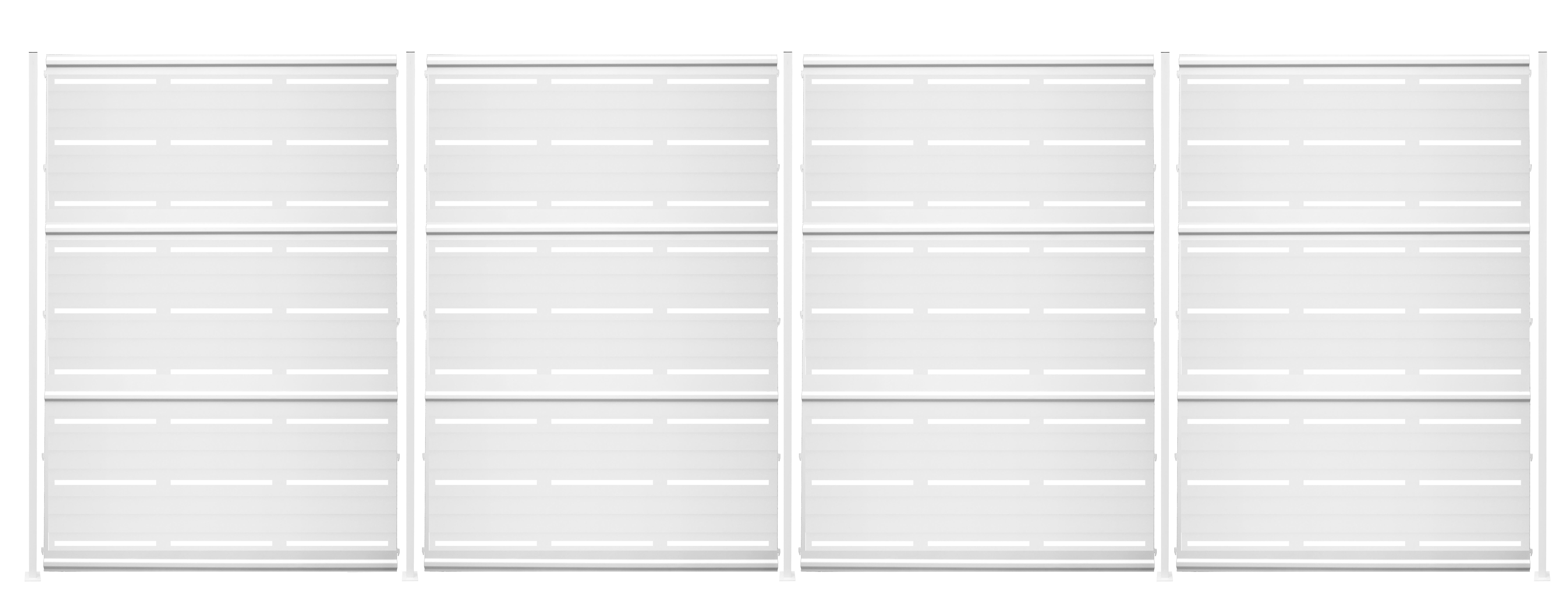 Kit valla de acero galvanizado rayas blanco 606x200x13 cm