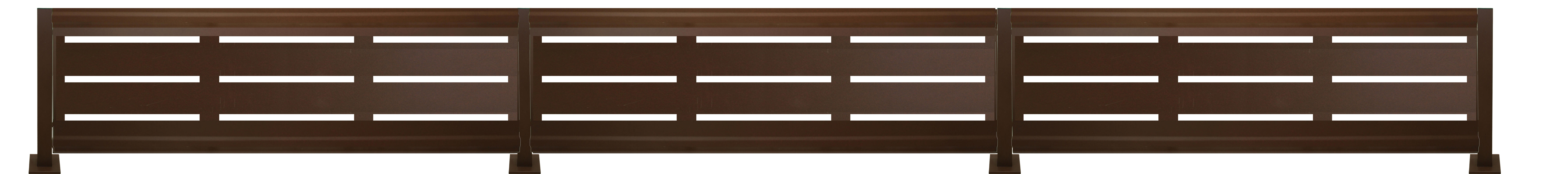 Kit valla de acero galvanizado rayas marrón forja 456x50x13 cm