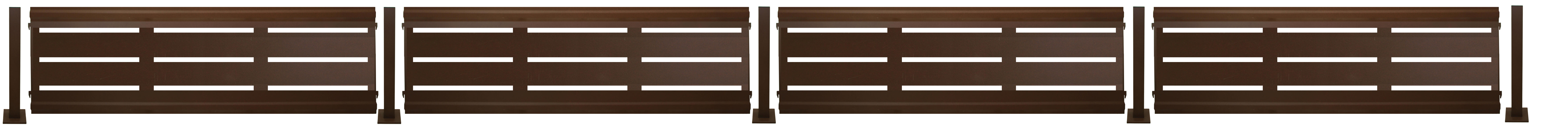 Kit valla de acero galvanizado rayas marrón forja 606x50x13 cm
