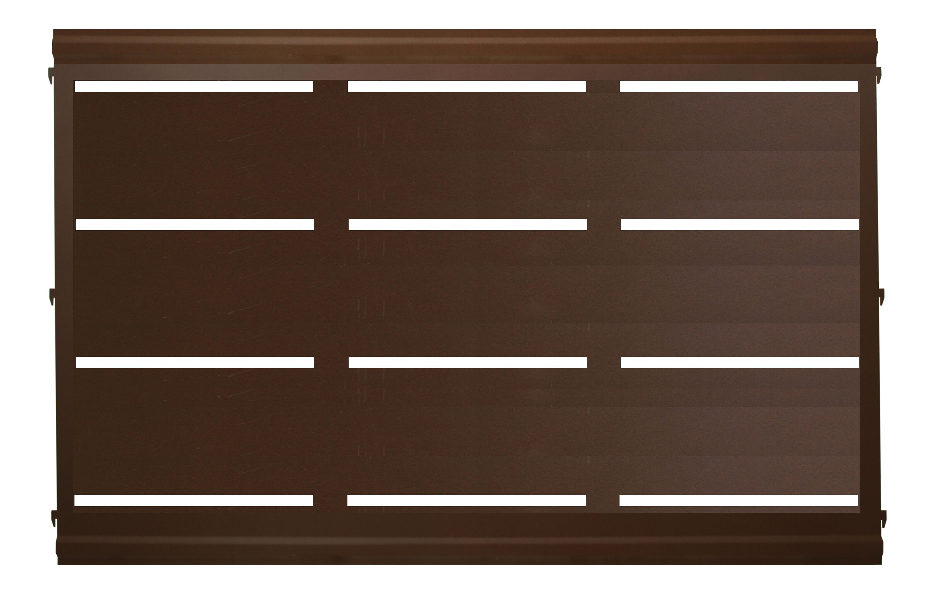 Panel de valla acero galvanizado rayas marrón forja 144x94x6 cm