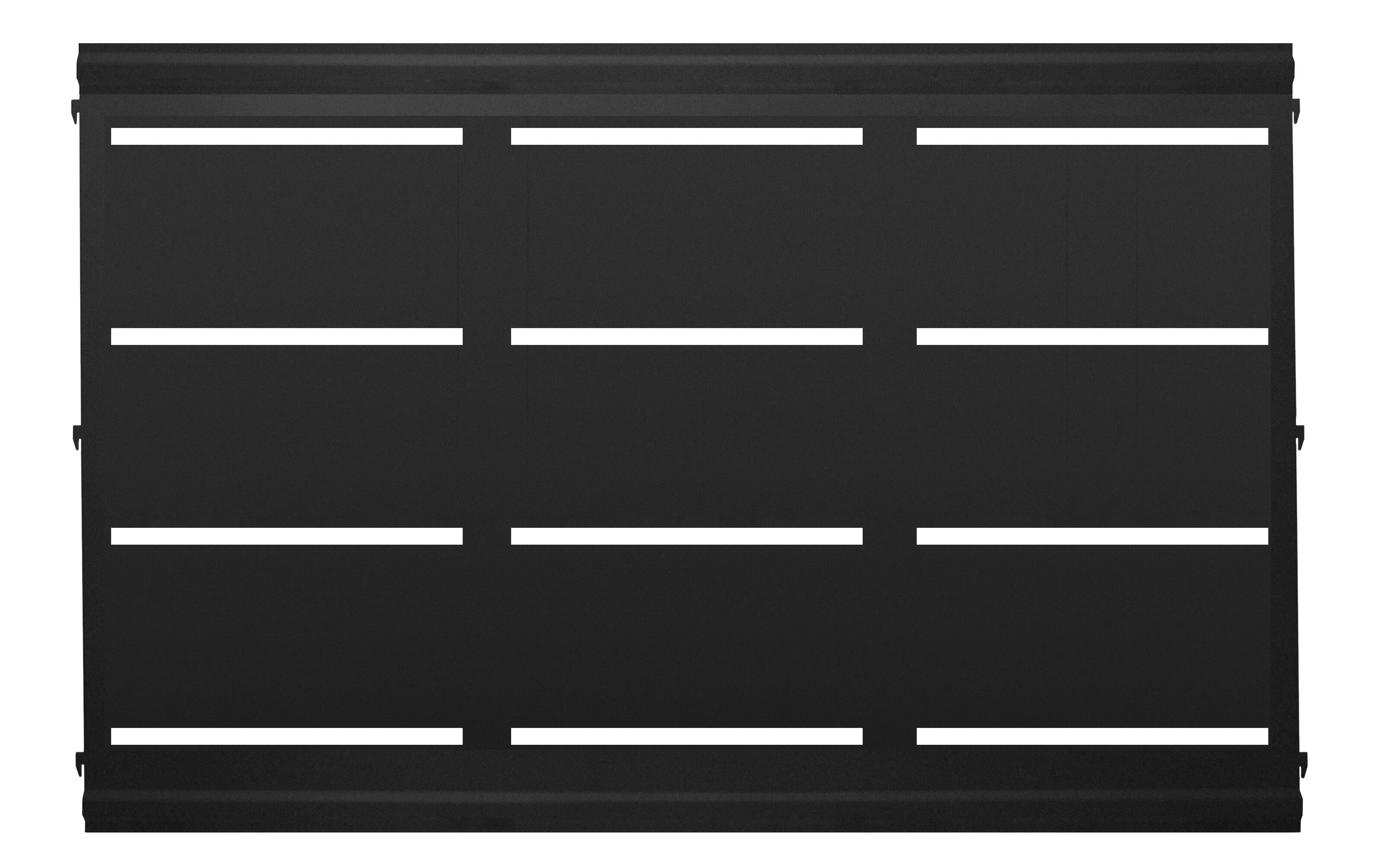 Panel de valla acero galvanizado rayas negro 144x94x6 cm