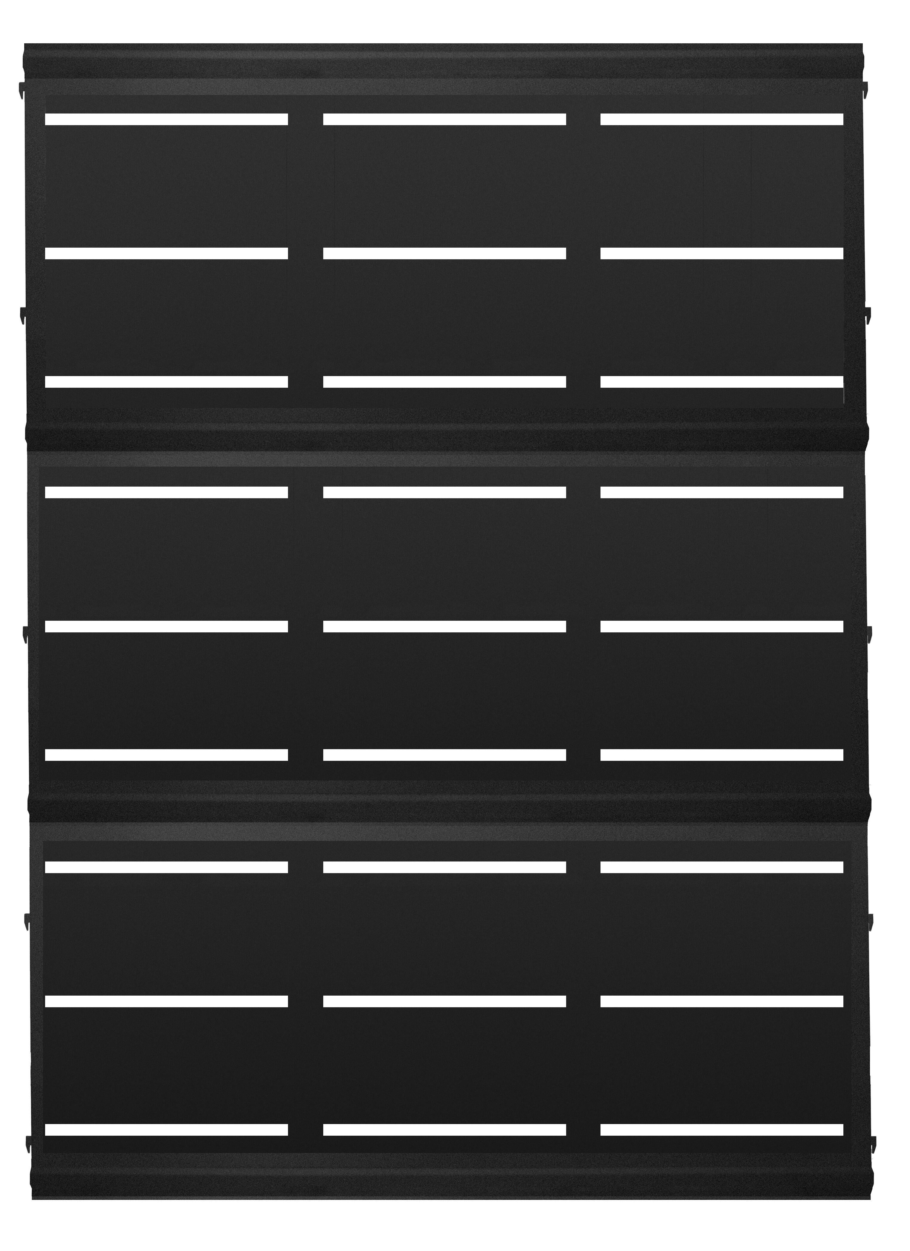 Panel de valla acero galvanizado rayas negro 144x194x6 cm