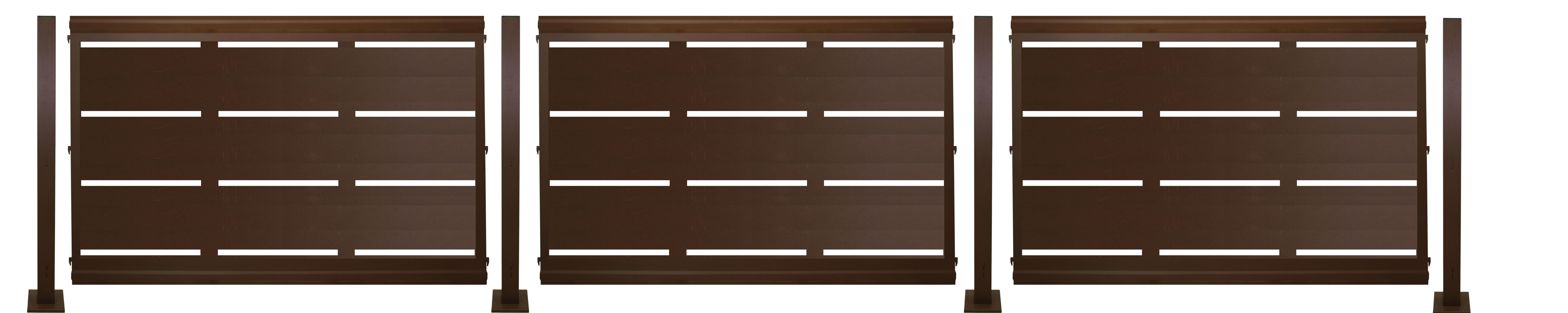 Kit valla de acero galvanizado rayas marrón forja 456x100x13 cm