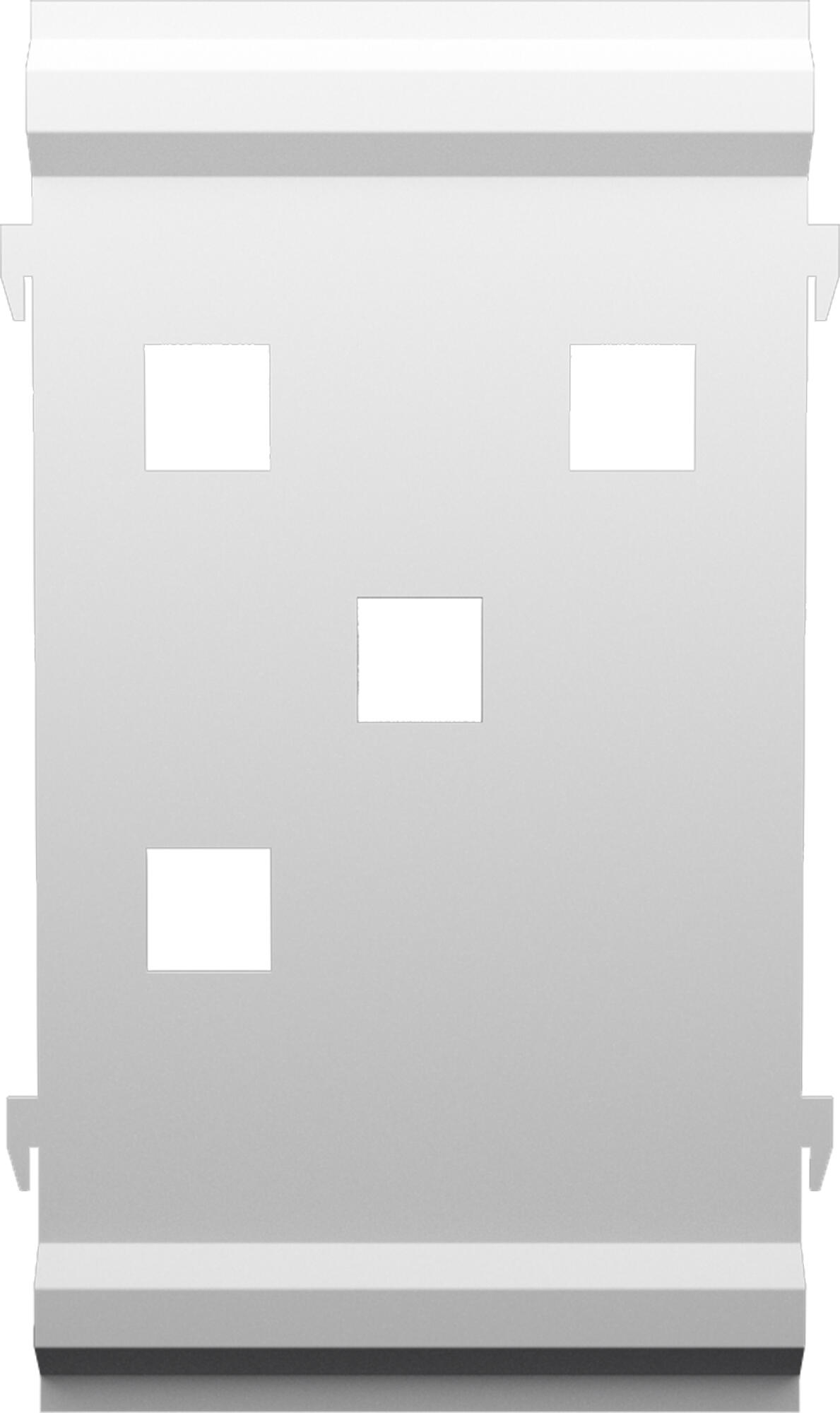Panel remate valla acero galvanizado franja cuadros blanco 44x24,5 cm