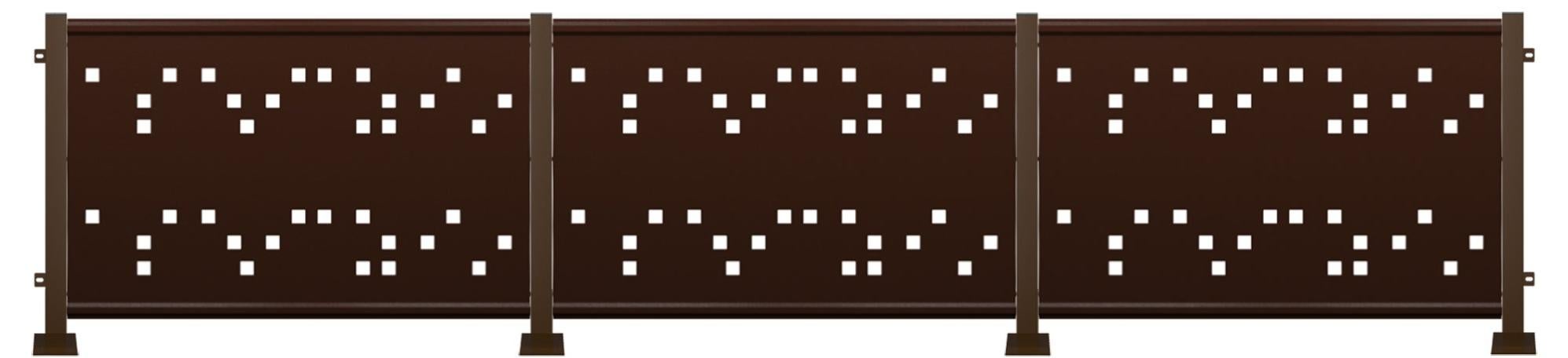 Kit valla de acero galvanizado cuadros marrón forja 456x100x13 cm de la marca Sin marca