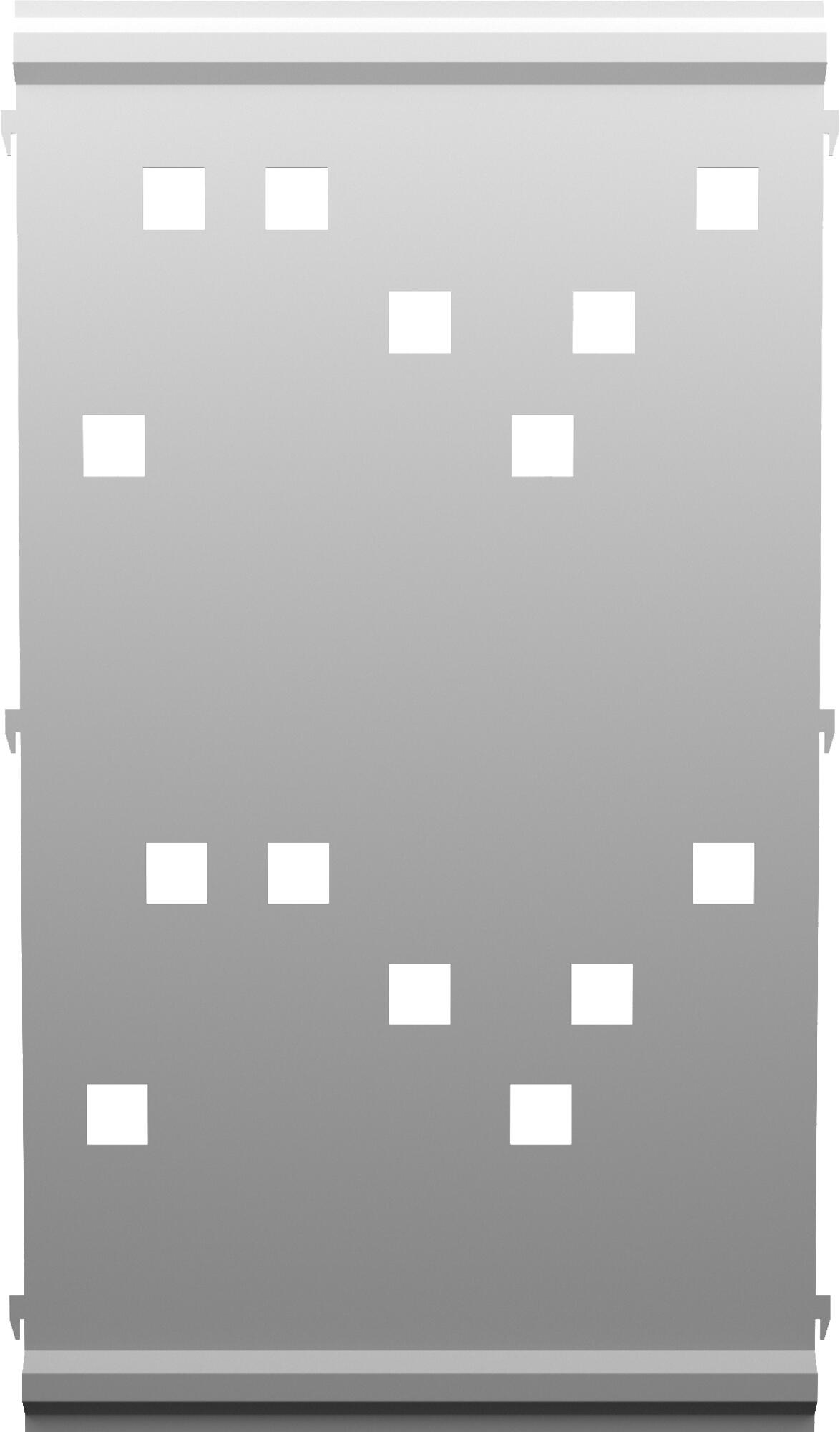 Panel remate valla acero galvanizado franja cuadros blanco 94x52,5 cm