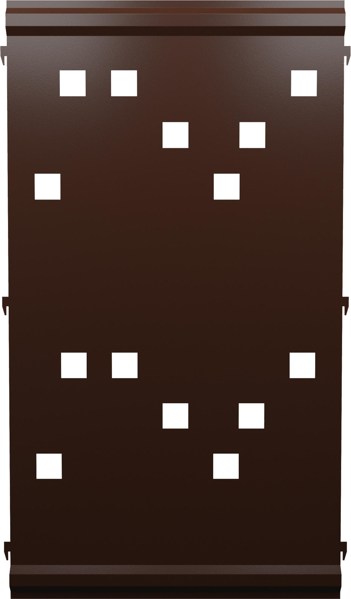 Panel remate valla acero galvanizado franja cuadros marrón franja 94x52,5 cm