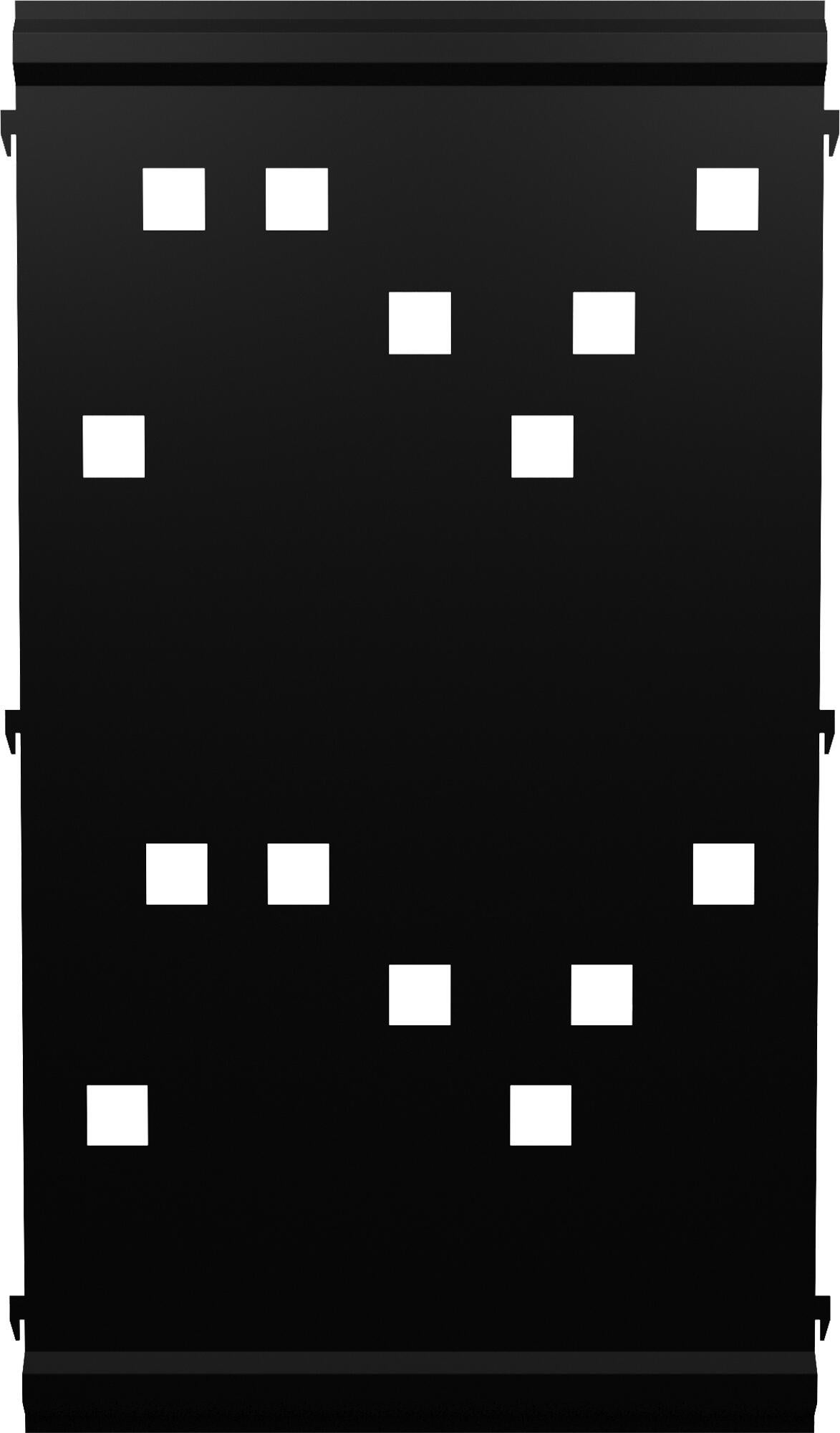Panel remate valla acero galvanizado franja cuadros negro 94x52,5 cm