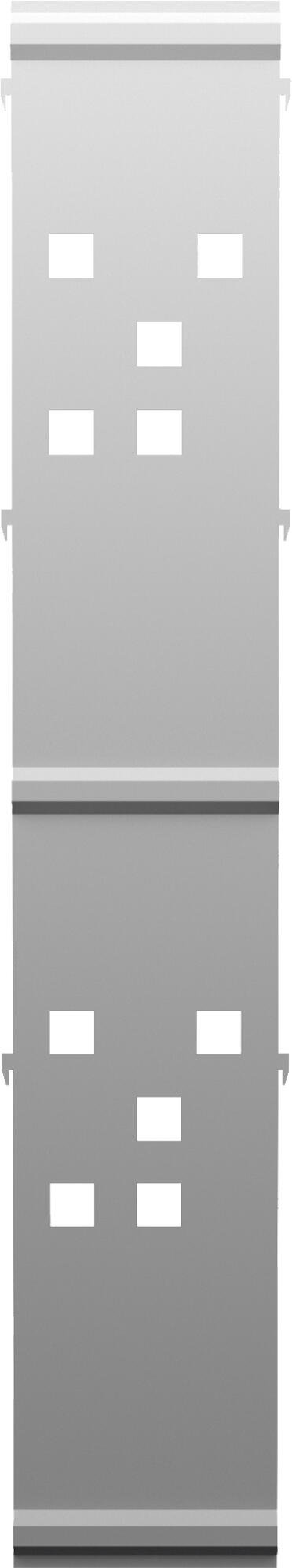 Panel remate valla acero galvanizado franja cuadros blanco 144x24,5 cm