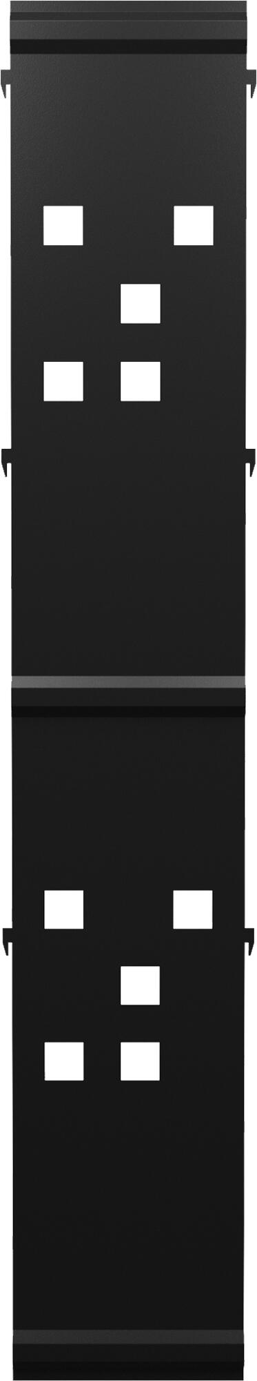 Panel remate valla acero galvanizado franja cuadros negro 144x24,5 cm