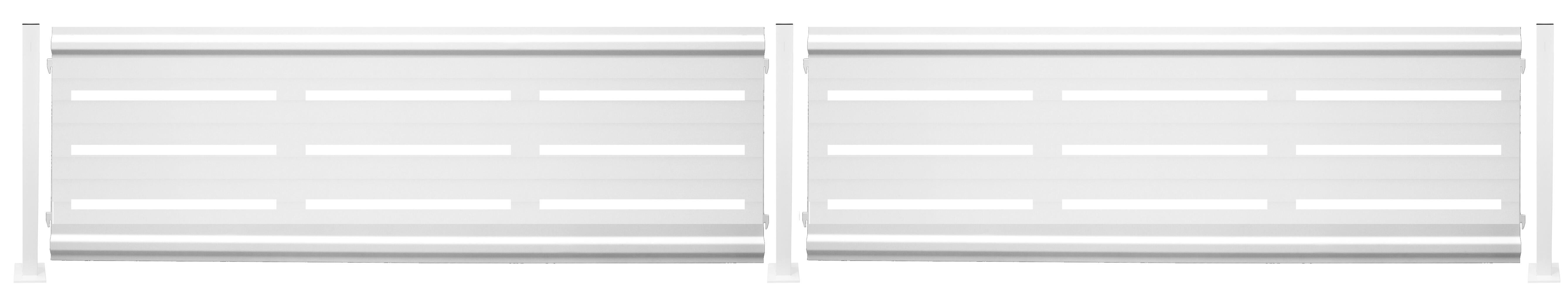 Kit valla de acero galvanizado rayas blanco 306x50x13 cm
