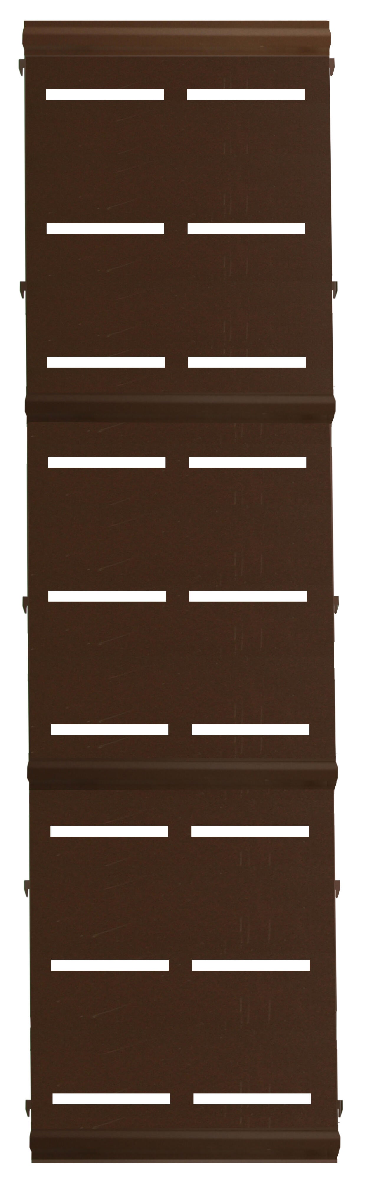 Panel remate valla acero galvanizado franja rayas marrón forja 194x52,5 cm
