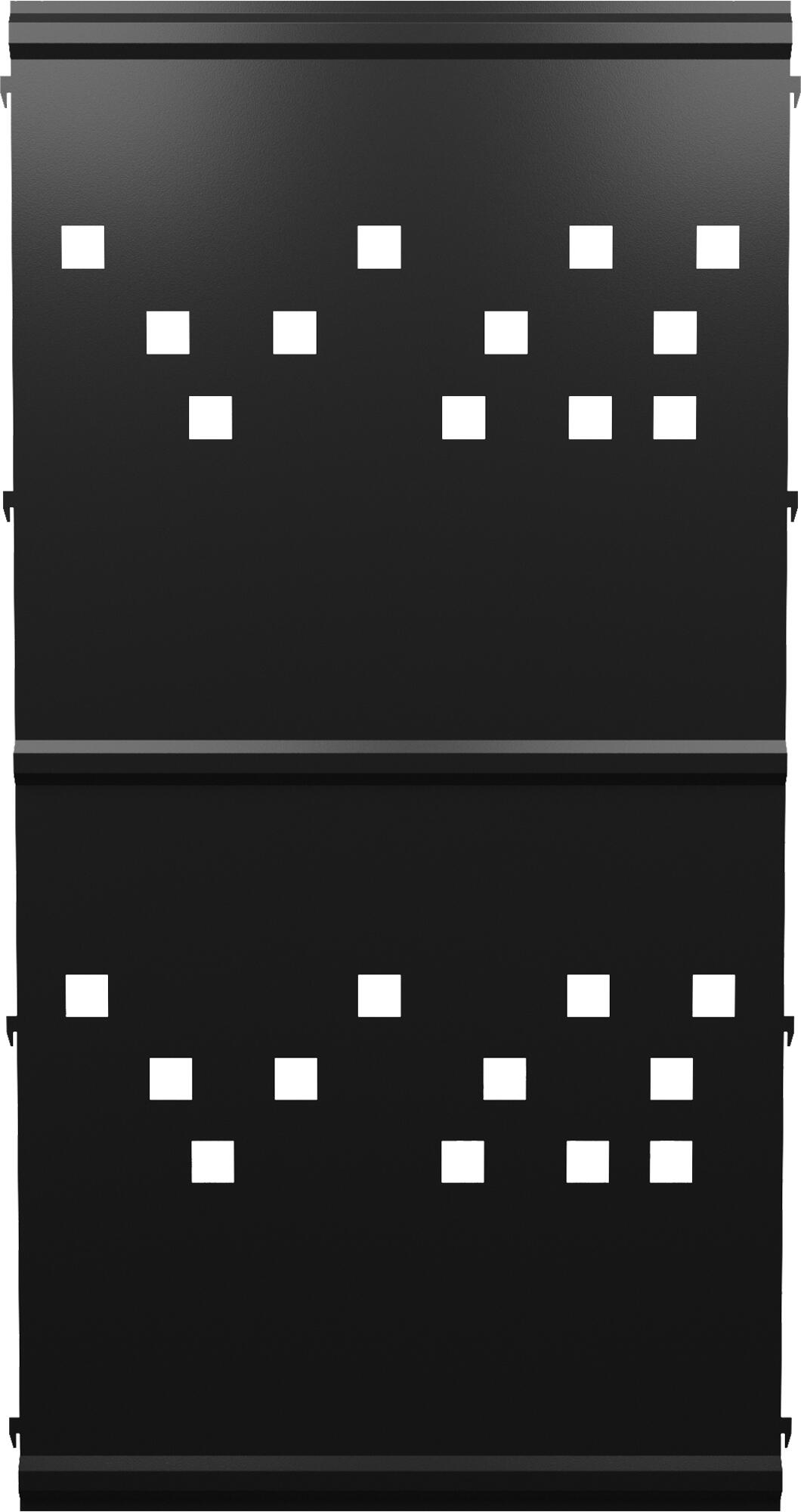 Panel remate valla acero galvanizado franja cuadros negro 144x73,5 cm