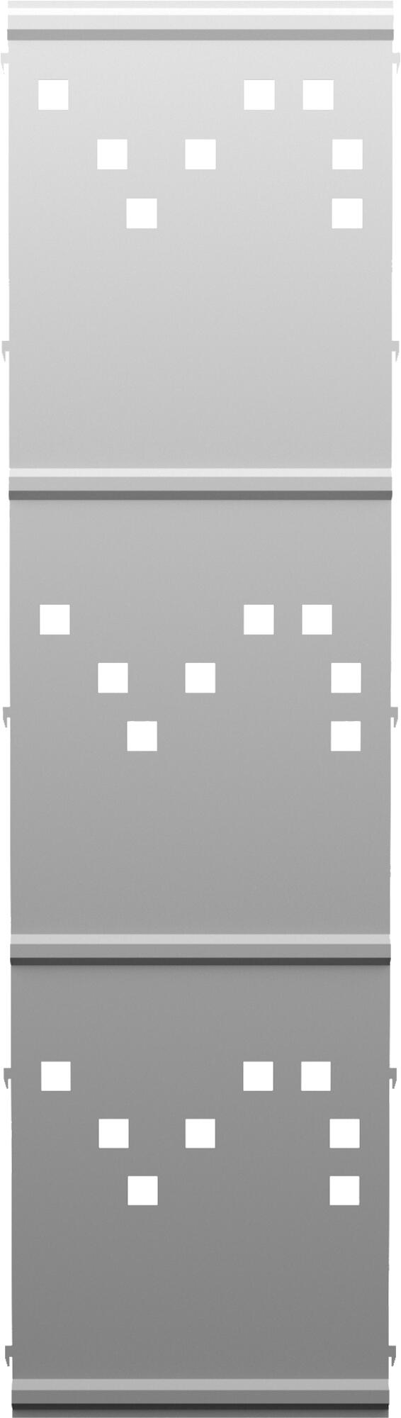 Panel remate valla acero galvanizado franja cuadros blanco 194x52,5 cm