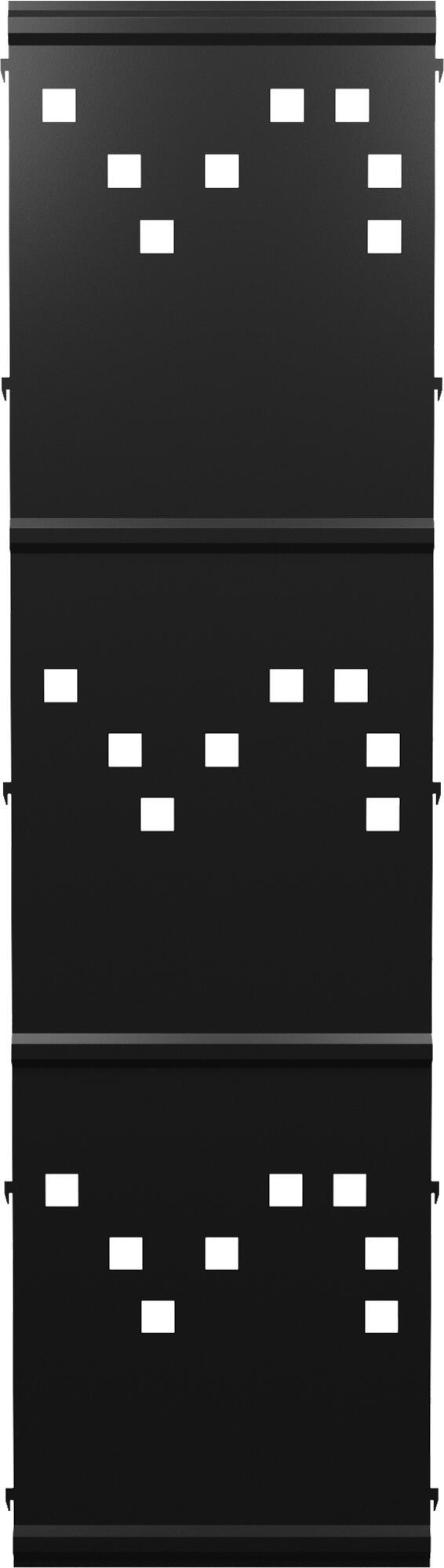 Panel remate valla acero galvanizado franja cuadros negro 194x52,5 cm