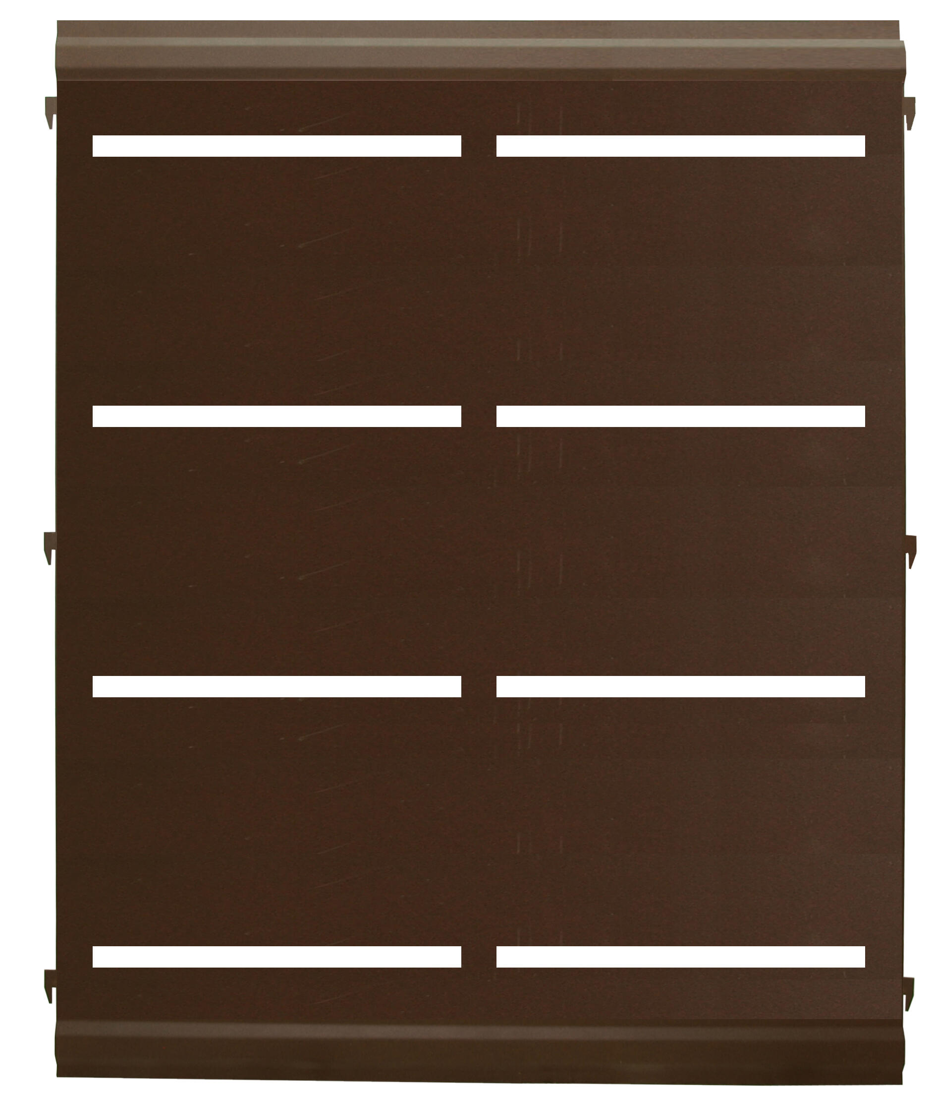 Panel remate valla acero galvanizado franja rayas marrón forja 94x73,5 cm