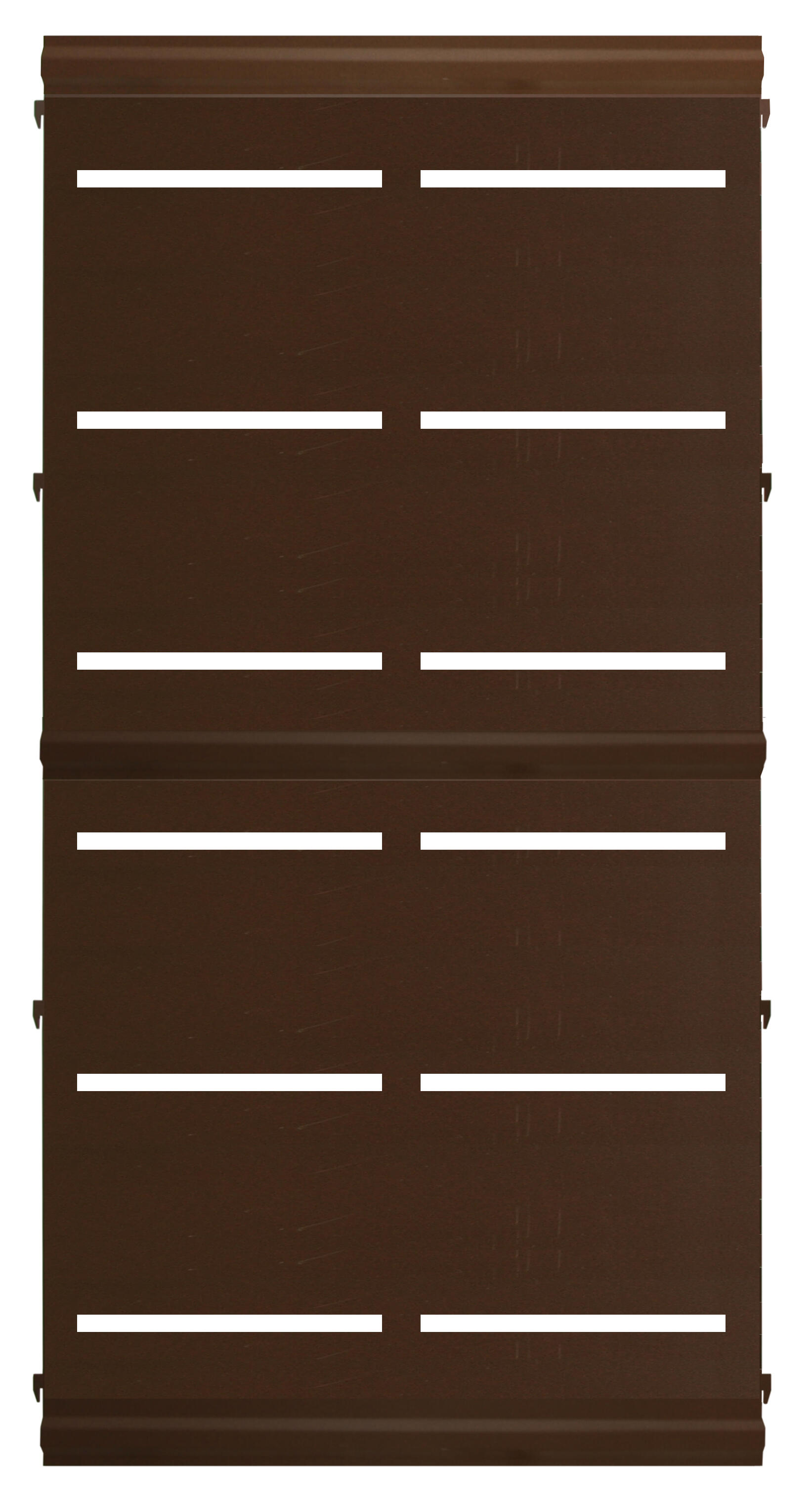Panel remate valla acero galvanizado franja rayas marrón forja 144x73,5 cm