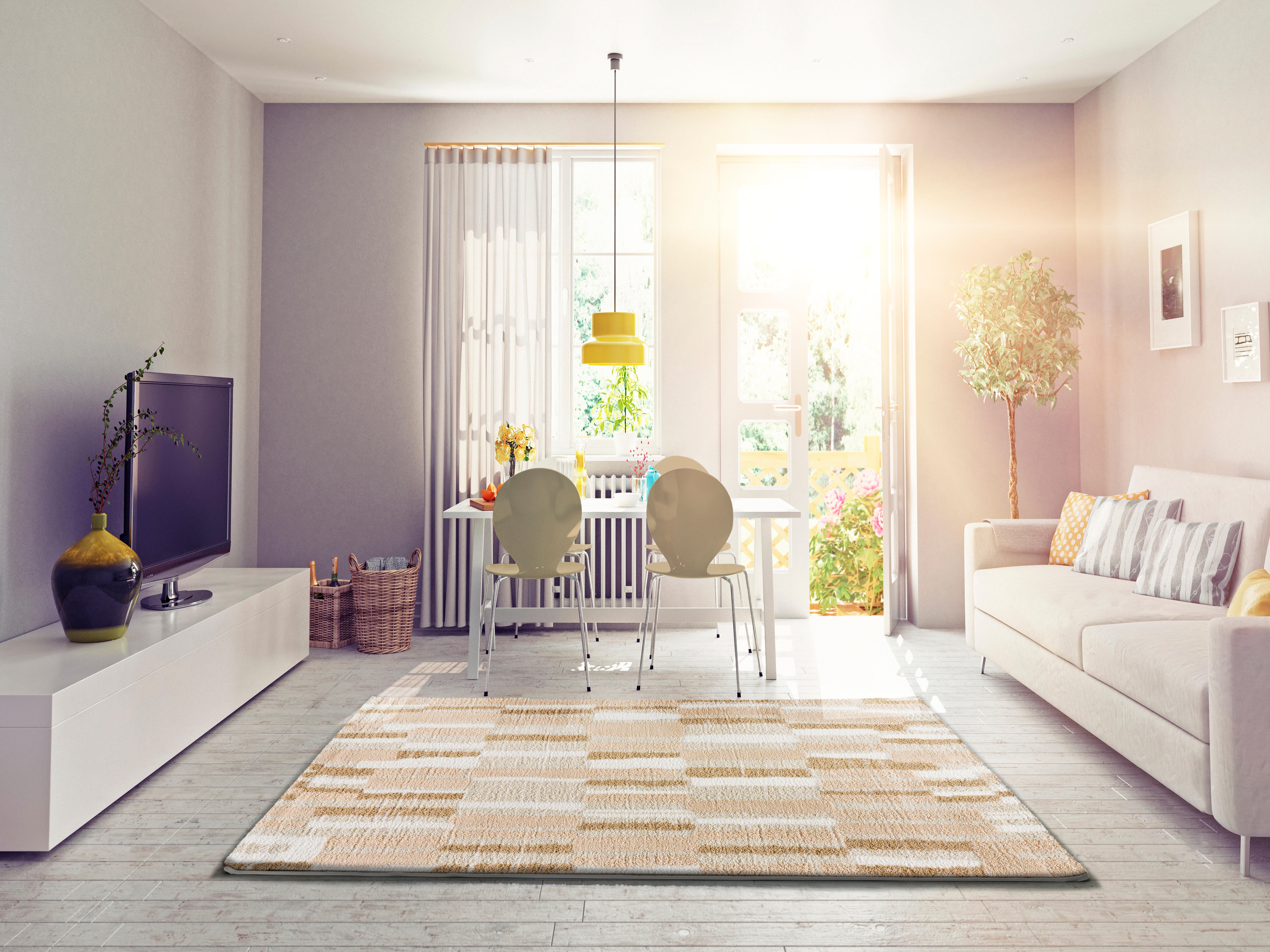 Alfombra polipropileno serene terra beige 80x150cm