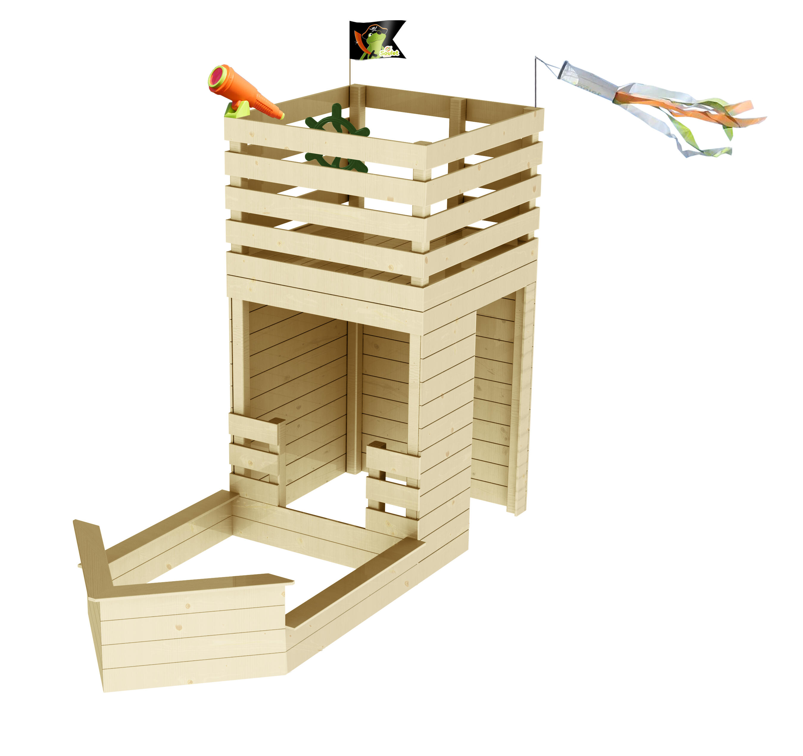 Castillo de juego soulet hacker de madera 315x228x133 cm