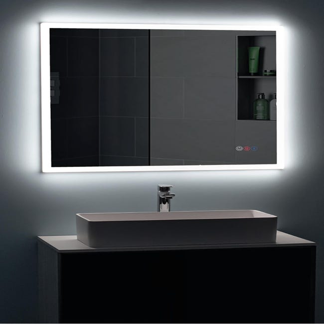 Espejo de baño con luz LED Cosmos antivaho , bluetooth, , táctil 100x70 cm