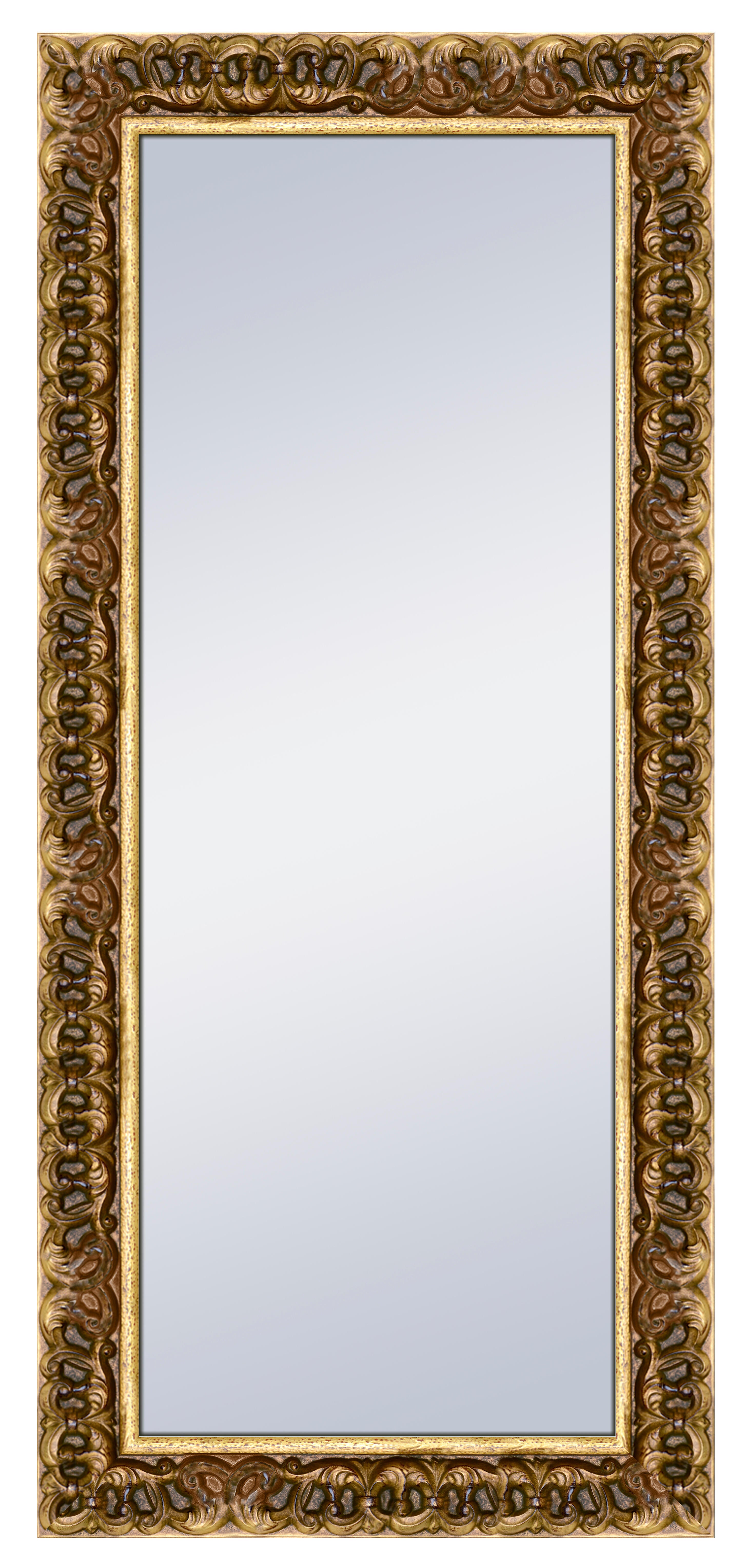 Espejo grande enmarcado rectangular queen xxl oro 180 x 80 cm