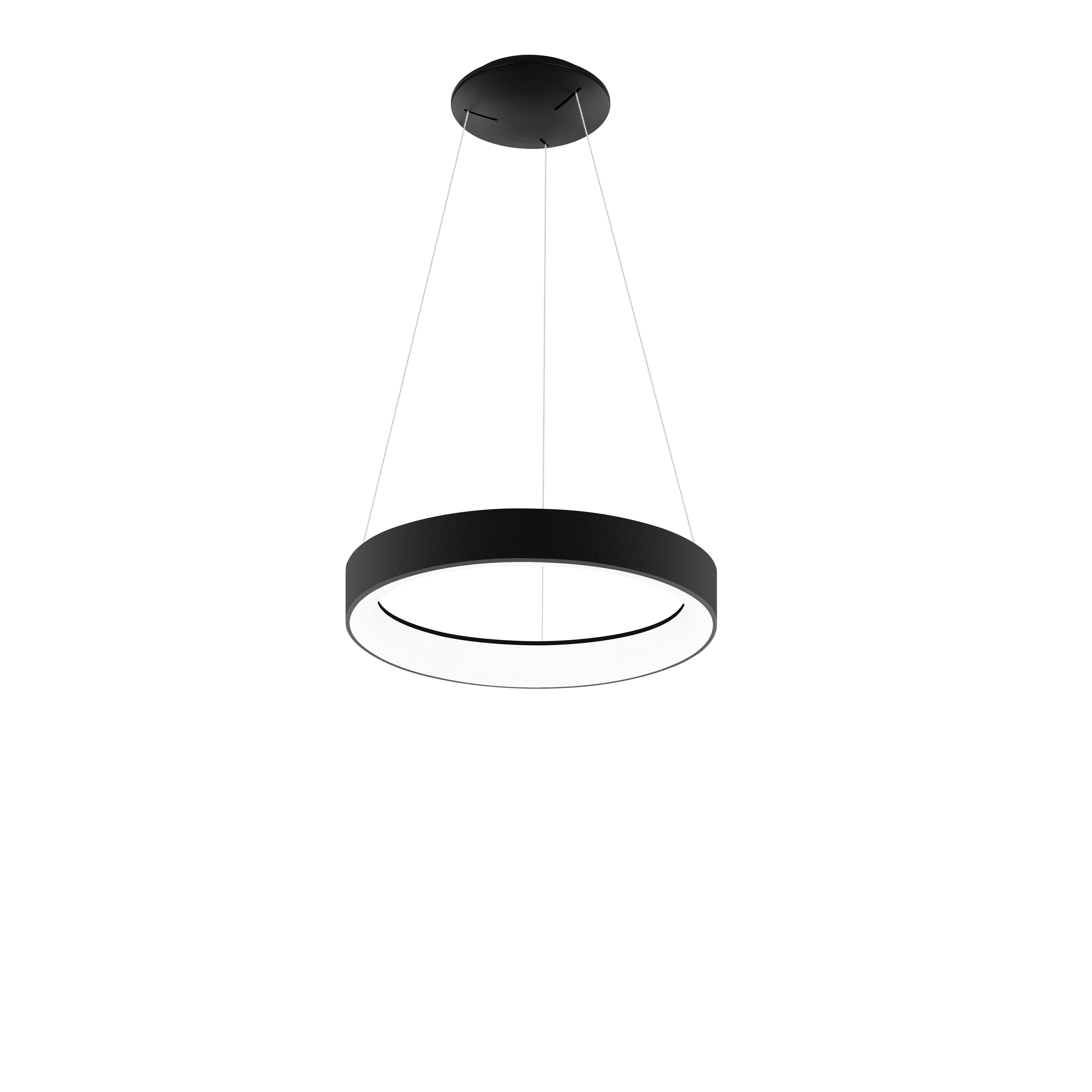Lámpara de techo led niseko negro 30w cct dimable con mando 45 cm