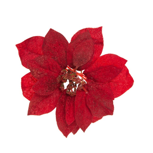 Adorno navideño Peonia roja en clip de poliéster 21x3 cm | Leroy Merlin Adorno navideño Peonia roja en clip de poliéster 21x3 cm | Leroy Merlin