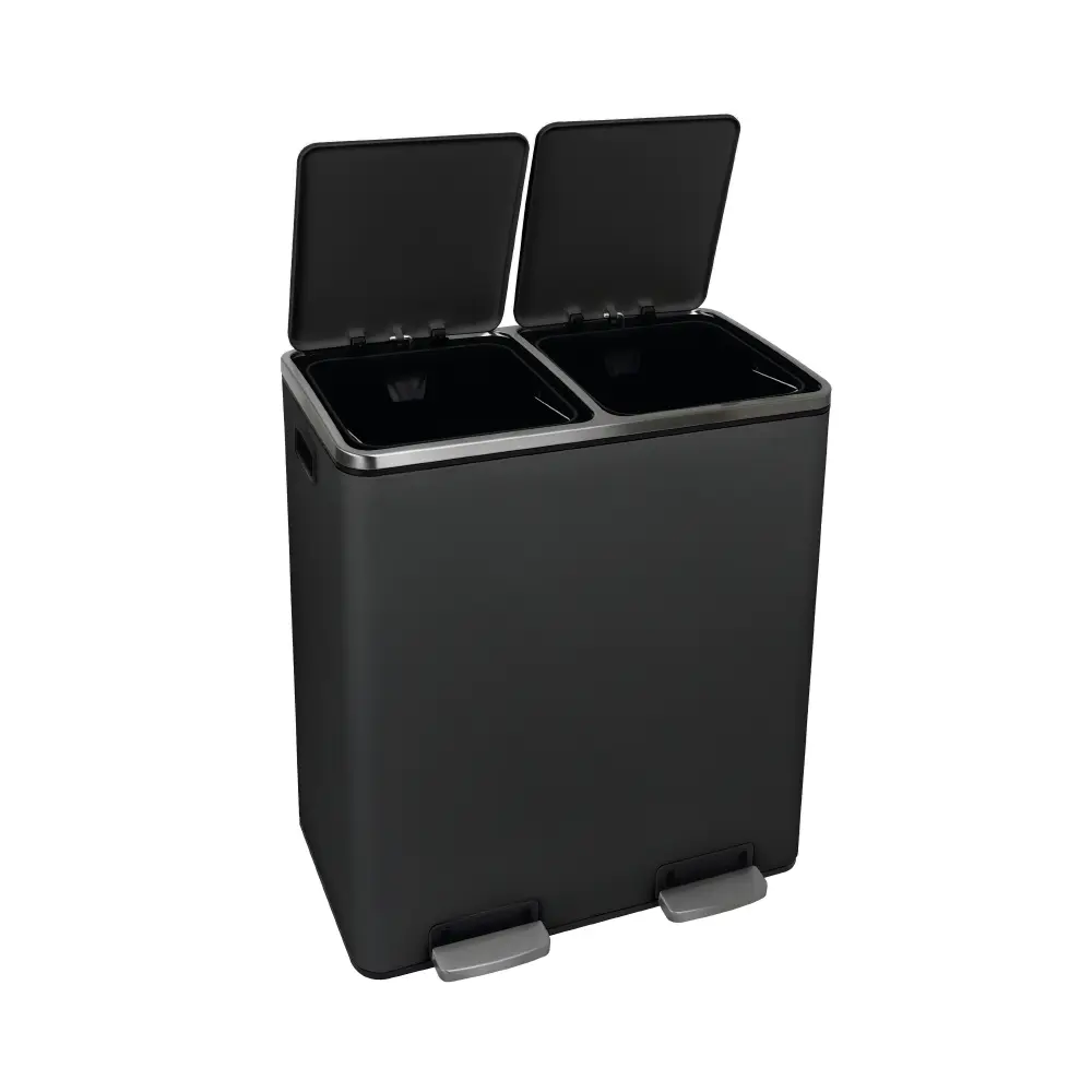 Cubo de basura con pedal delinia negro 2x30 litros