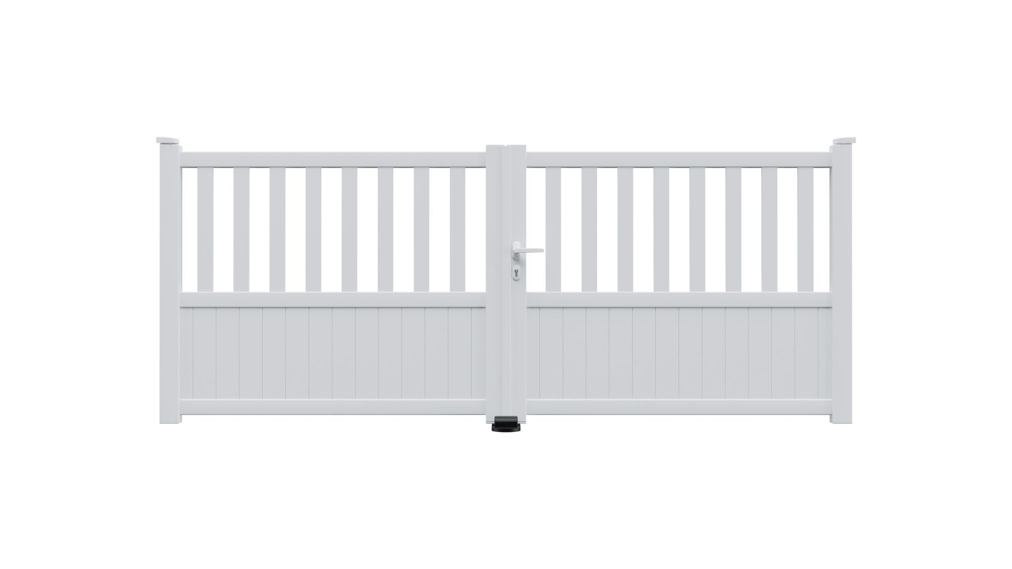 Puerta batiente de aluminio blanco mod:cl01 300x125 cm