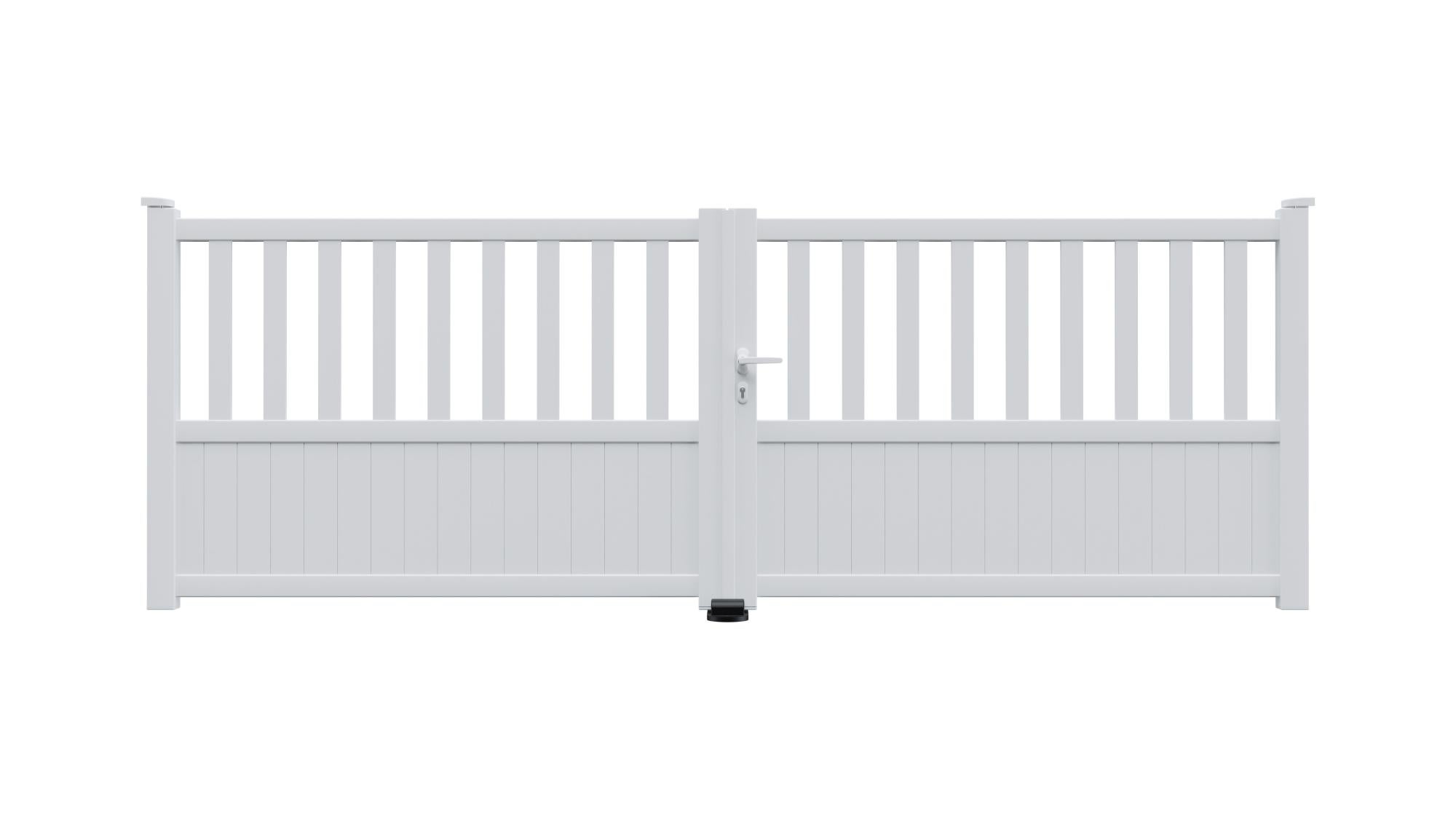 Puerta batiente de aluminio blanco mod:cl01 350x125 cm