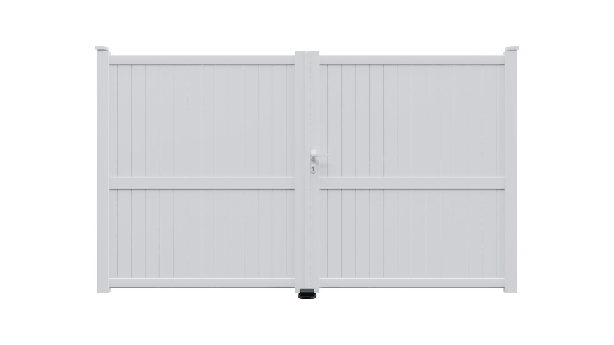 Puerta batiente de aluminio blanco mod:cl03 300x180 cm