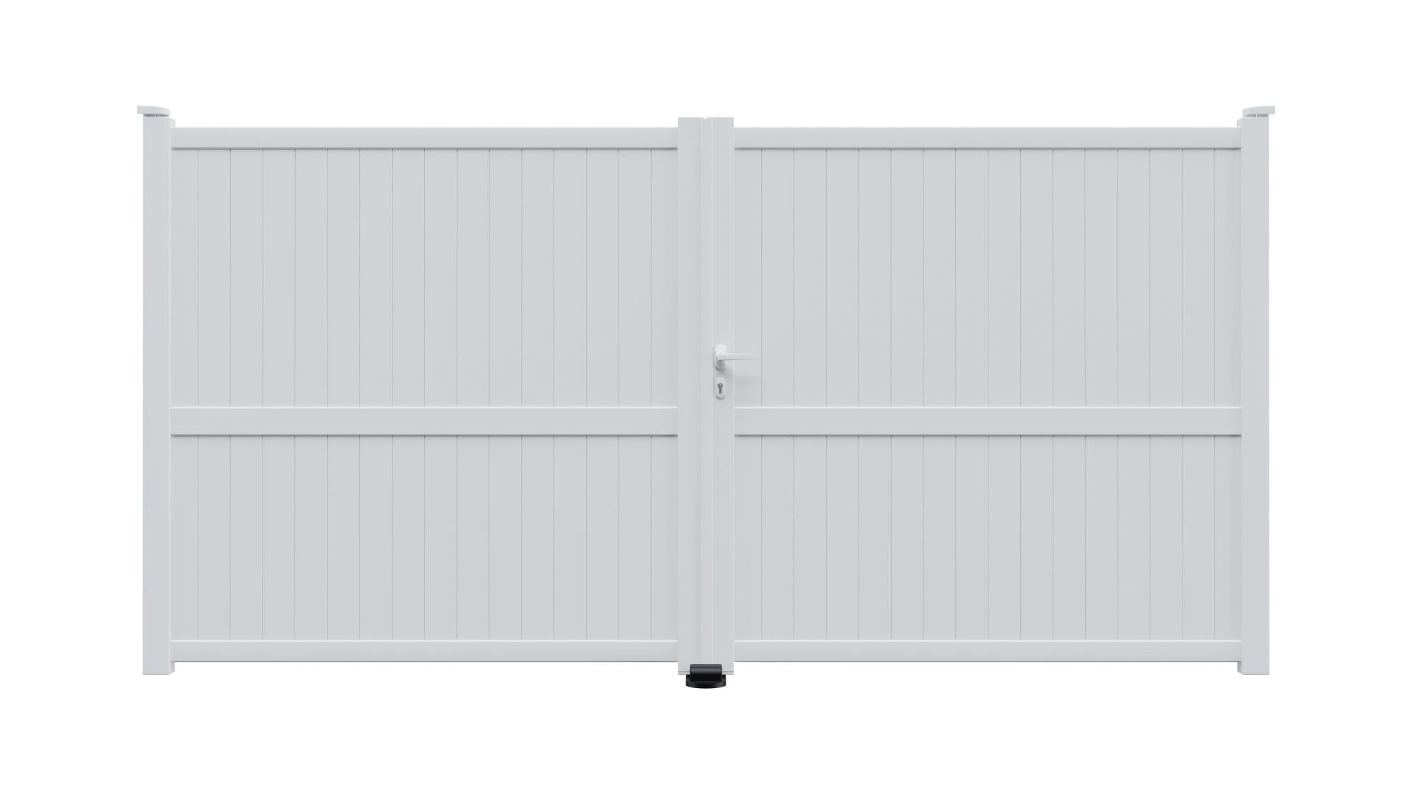 Puerta batiente de aluminio blanco mod:cl03 350x180 cm
