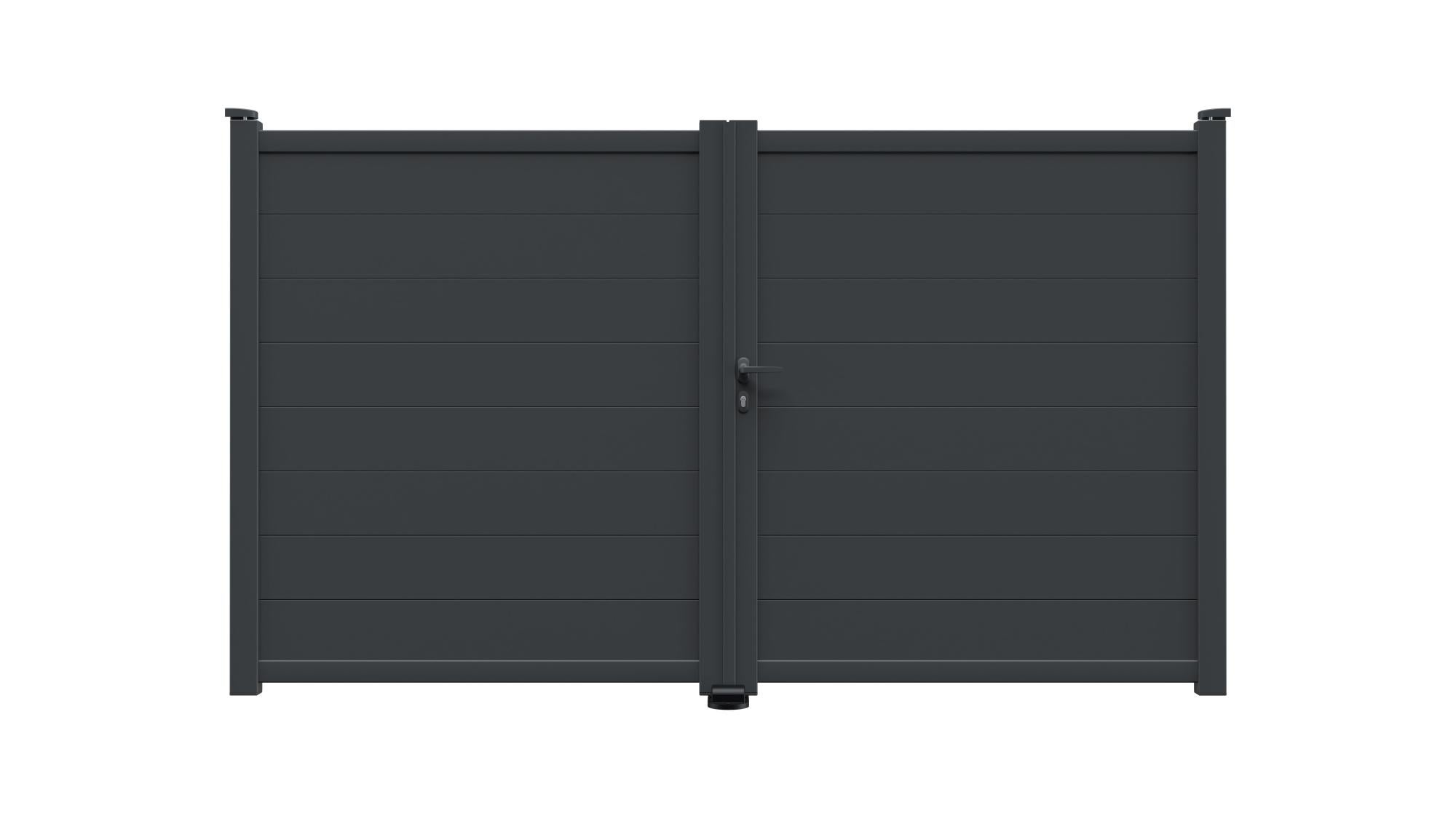 Puerta batiente de aluminio gris md:sm11 300x178 cm