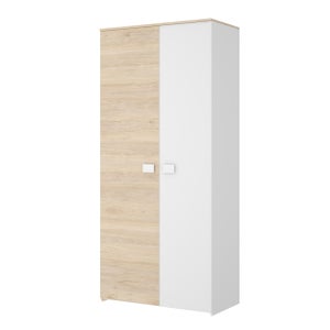 Armario ropero puerta abatible Dabih Blanco / Roble 90,2x205x53 cm