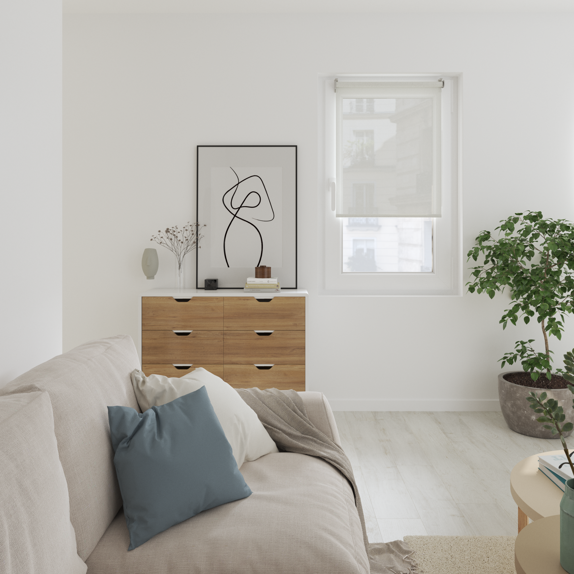 Estor motorizado enrollable screen brasilia blanco inspire de 75 x 250 cm de la marca Inspire