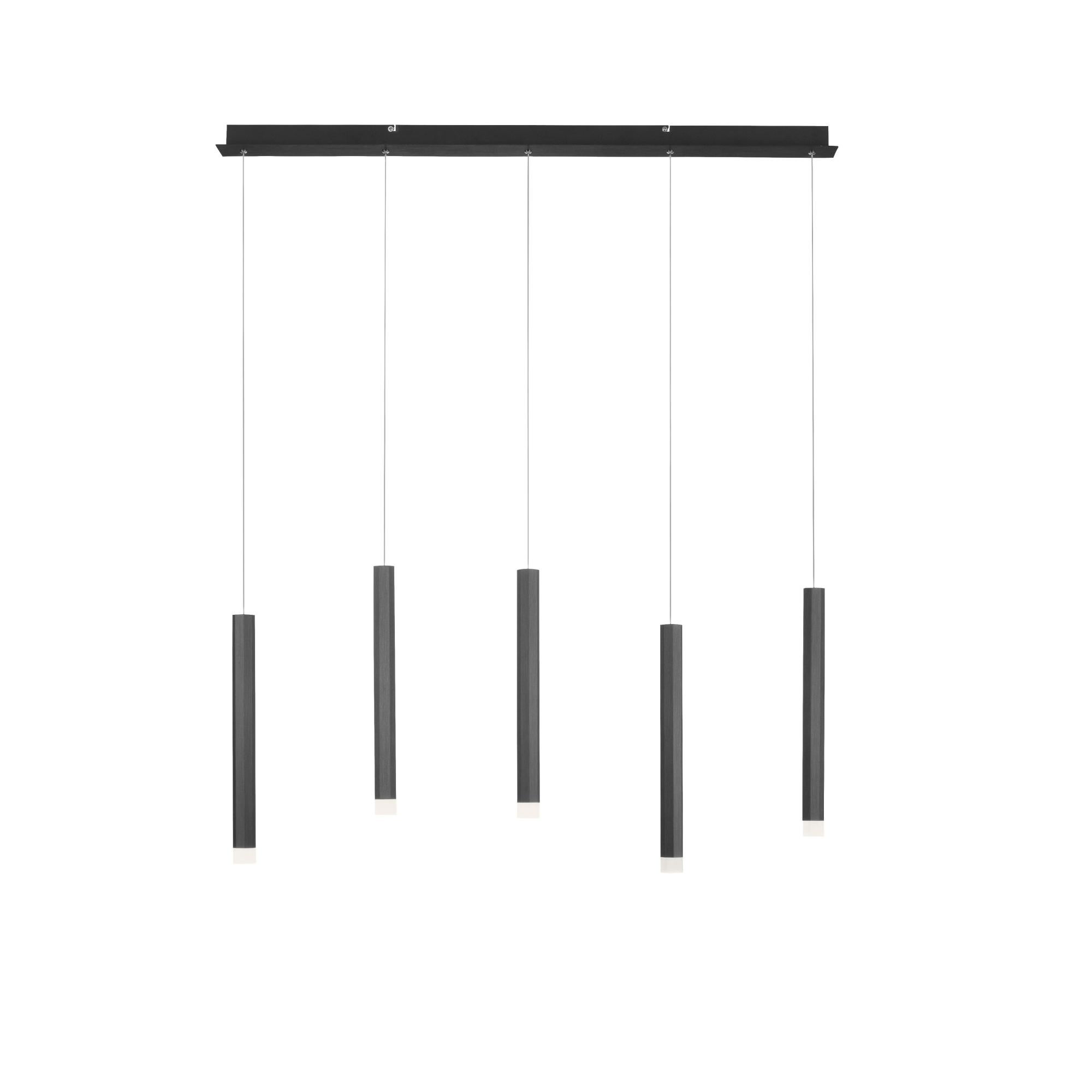 Lámpara de techo LED Bruno negra 5 luces E27 29W 3000K Leroy Merlin