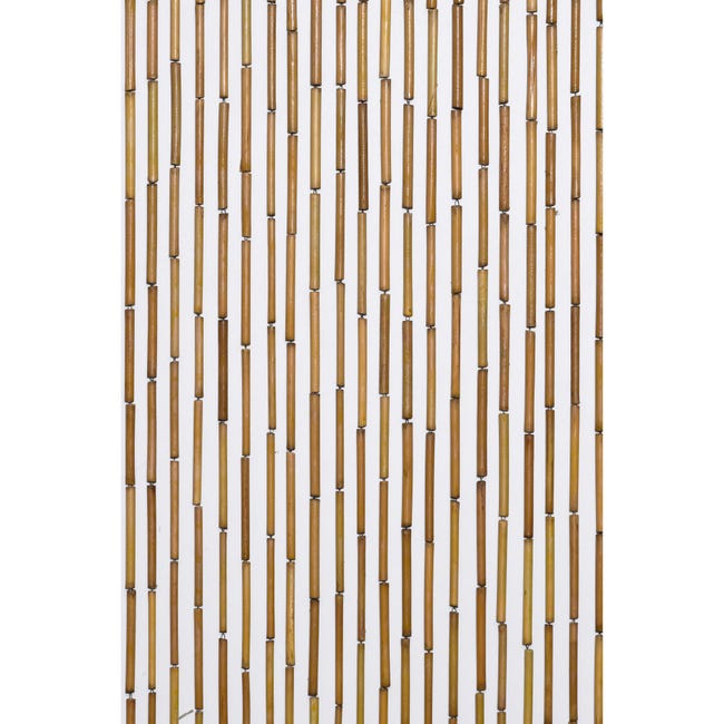Cortina de puerta con motivo liso Bambú marrón de 90x200 cm