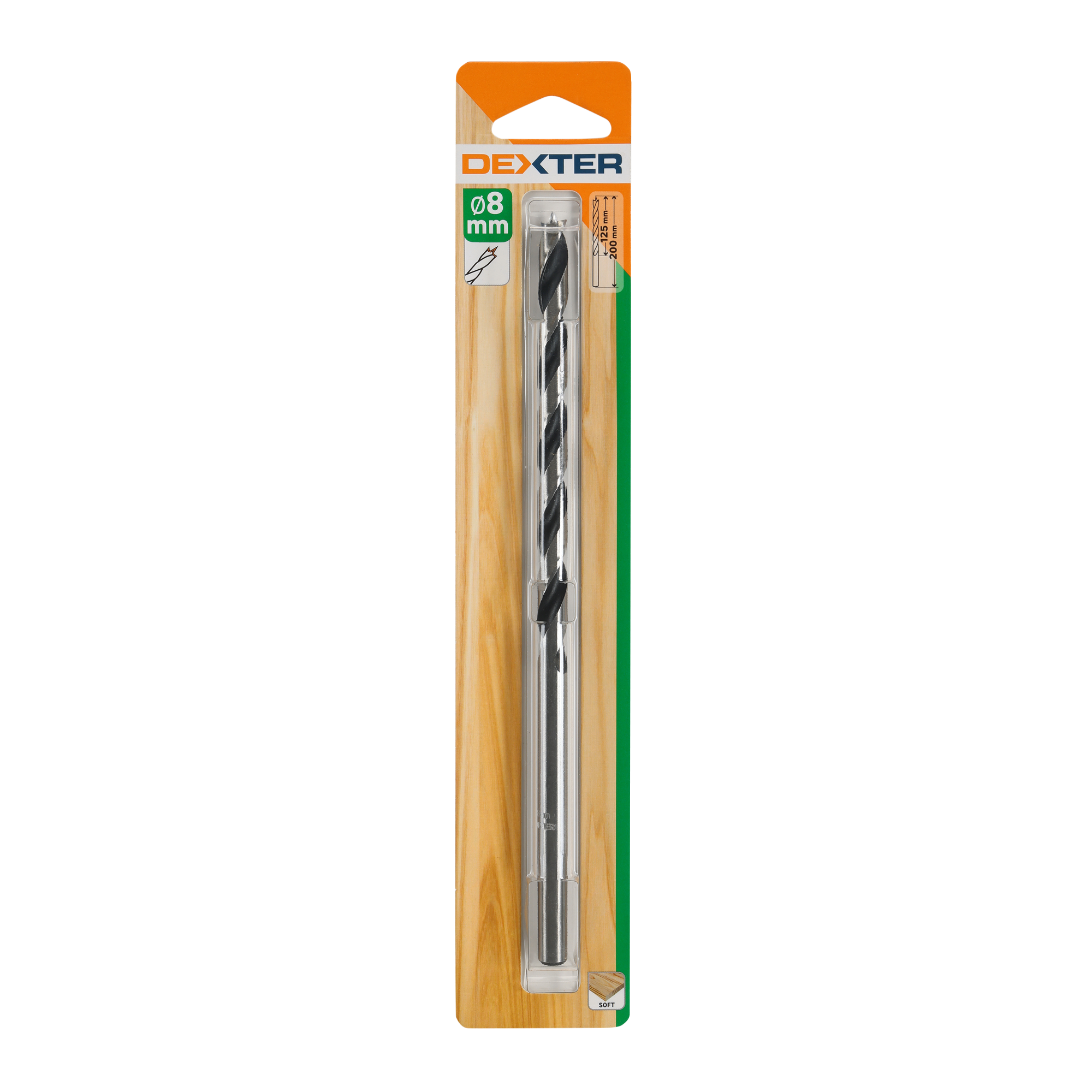 Broca para madera 3 puntas ø 8 x l.200 dexter