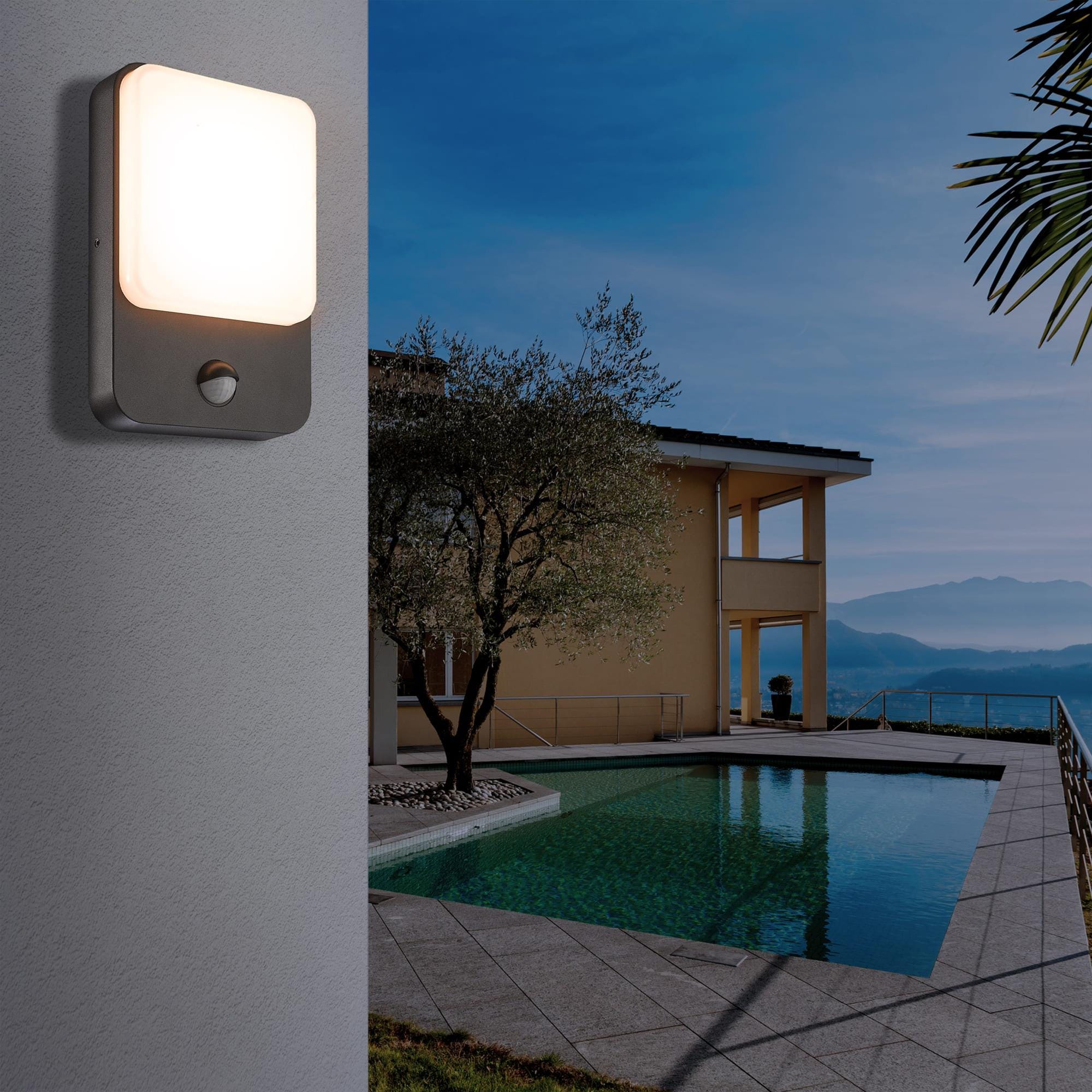 Aplique exterior LED Telin INSPIRE con sensor movimiento 15W blanco neutro
