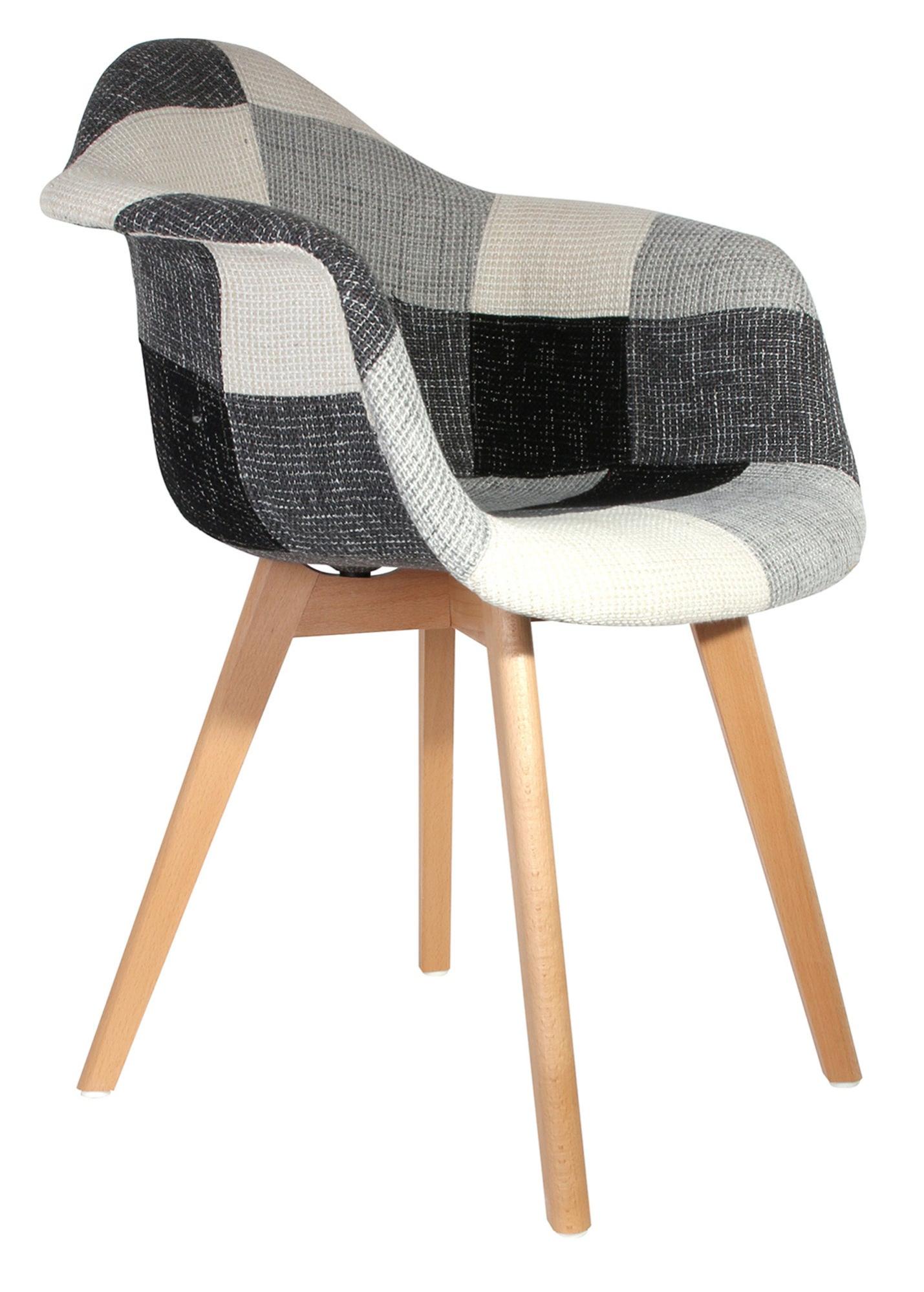 Set de 2 sillas de comedor scandin de madera color gris de 83,5x60,5x62cm