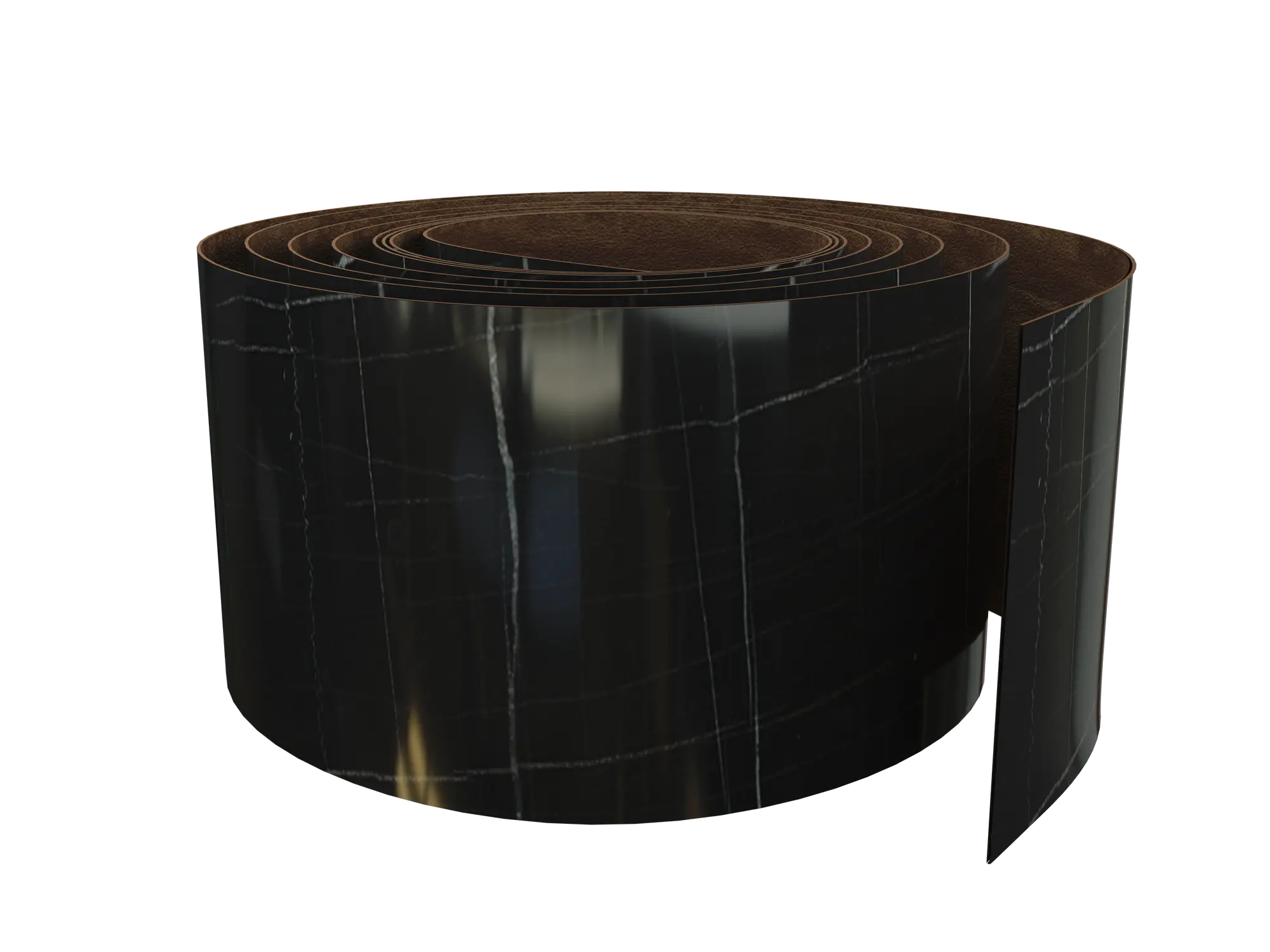 Rollo de encimera mármol negro brillo 360x45x0.6 cm