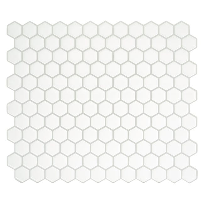 Pegatina mosaico blanco SMART TILES Hexago de 24.5x24.5cm