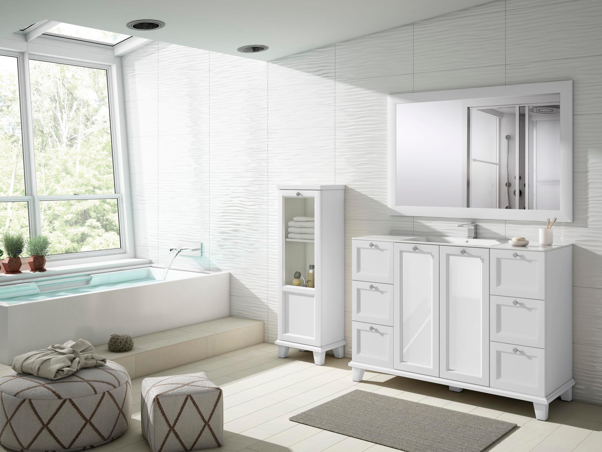 Mueble de baño con lavabo unike blanco 120x45 cm de la marca Sin marca