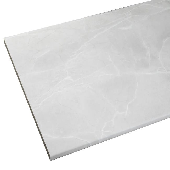 baño práctico vistazo Encimera para cocina Compacta mármol blanco velvet 360x63 cm espesor 13 mm  | Leroy Merlin