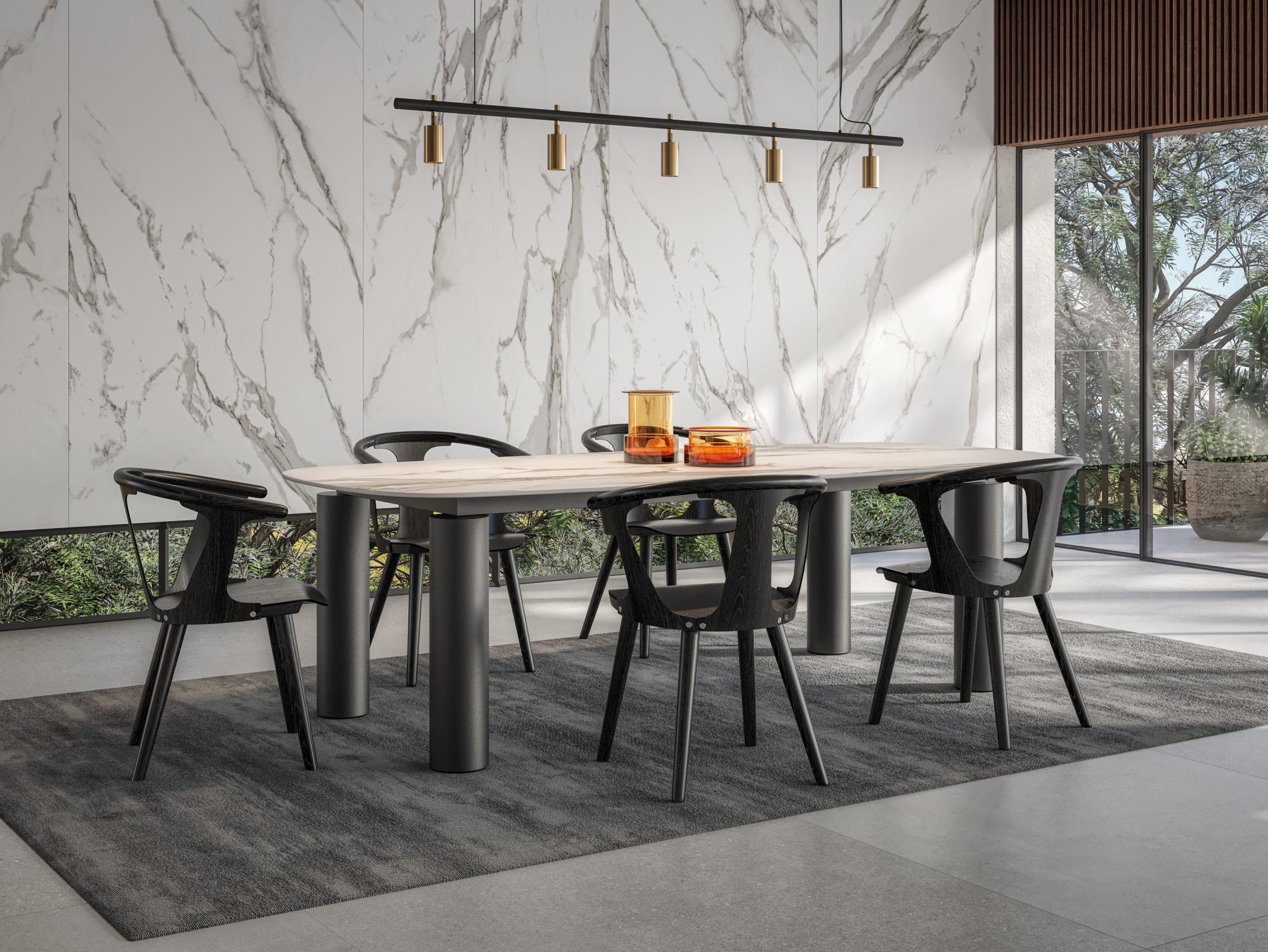 Azulejo porcelánico marble calacatta efecto mármol blanco 120x250 cm roca tiles