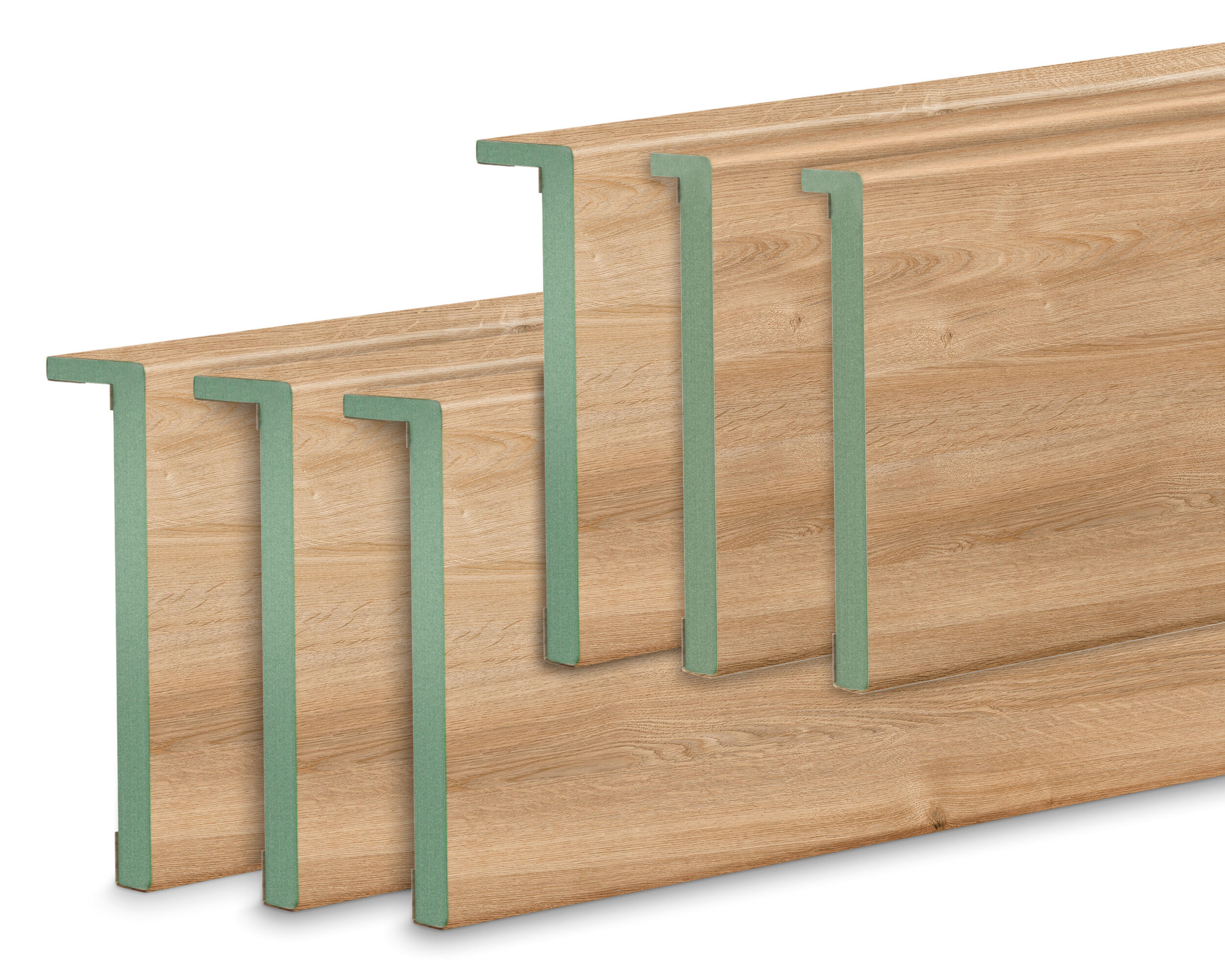 Kit de 6 tapetas roble nature de mdf hidrófugo de 80 mm de ancho