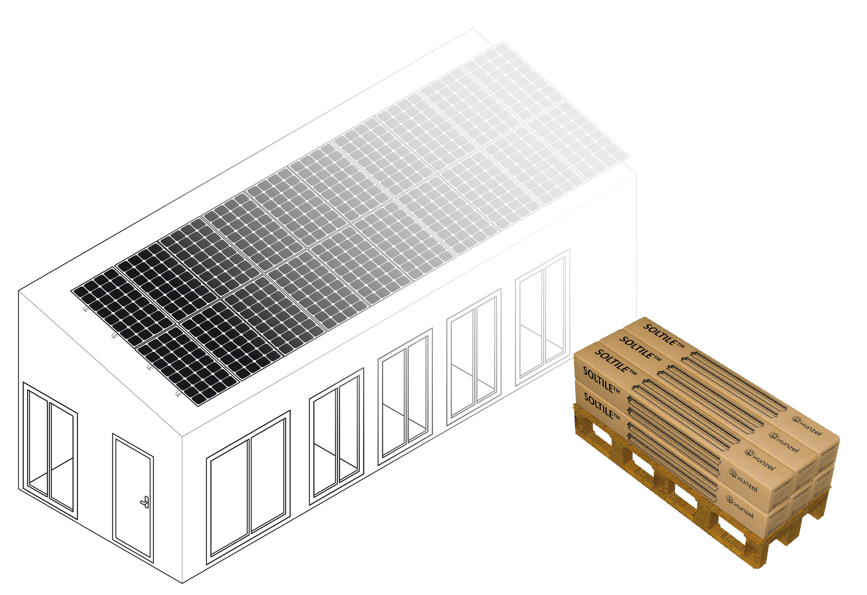 Soporte para tejado soltile-20xl para 20 paneles solarpower-425w