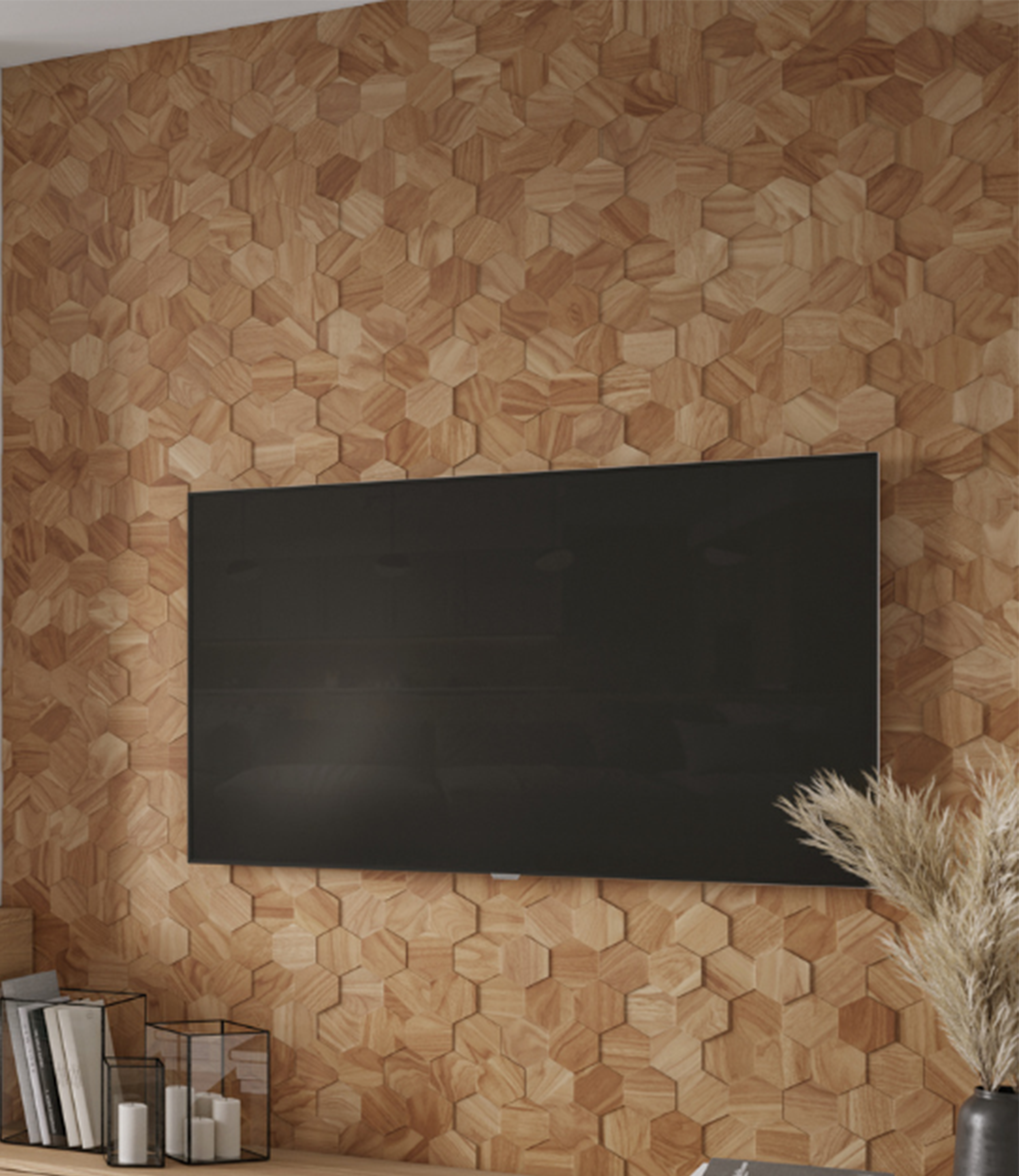 Revestimiento decorativo de madera marrón 15 x 26 cm